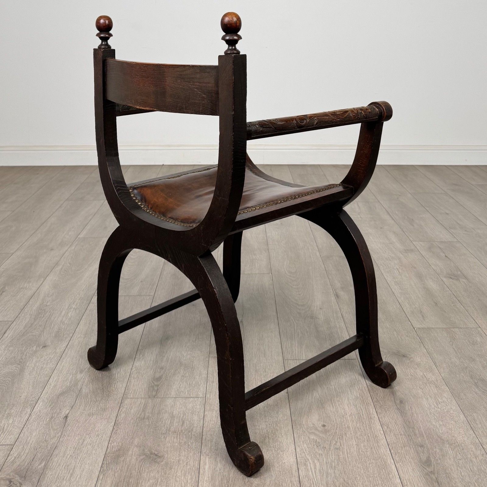 Antique 19th Century Victorian Savonarola Chair In Oak ( Af 5683 ) photo 495.0