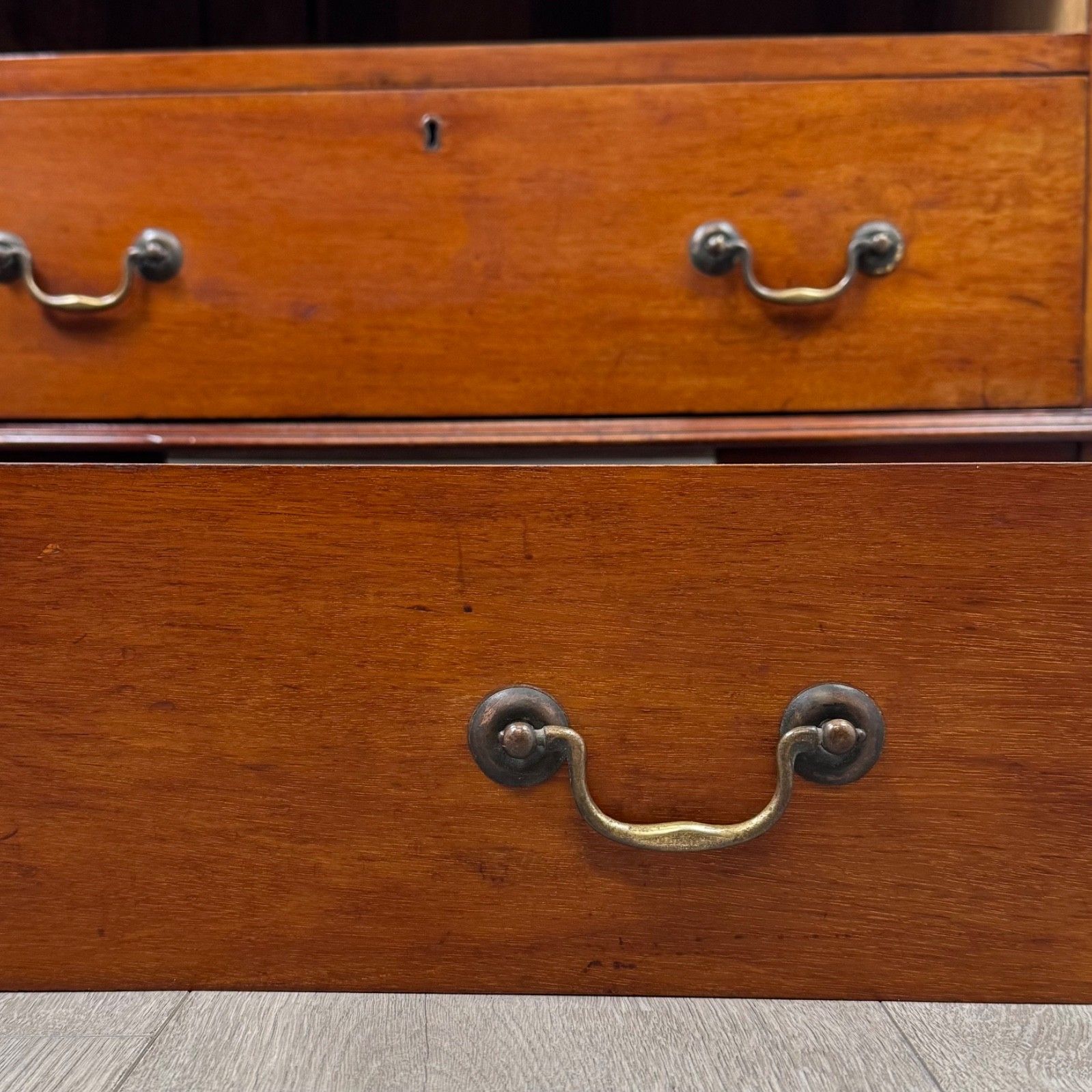 photo vinterior Antique 20th Century Edwardian Bureau In Mahogany ( Af 5686 )