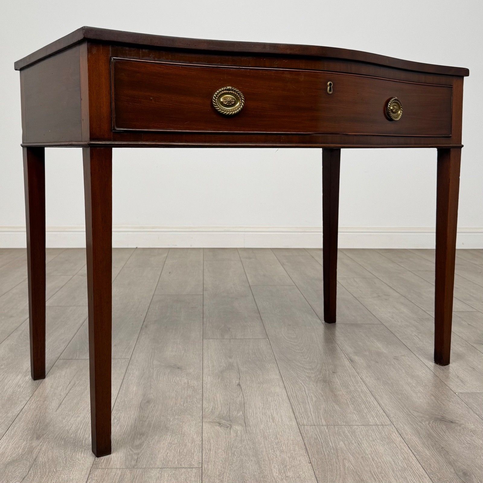 Antique 19th Century Serpentine Writing Table In Mahogany ( Af 5691 ) photo vintage