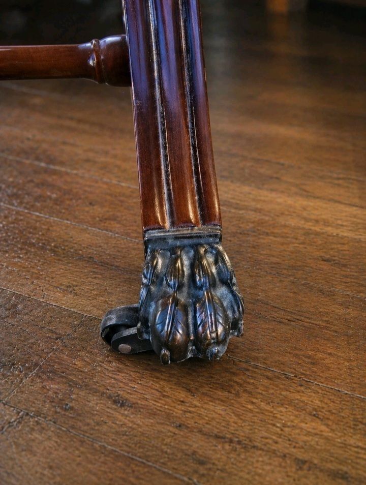 Rare Shaw Of London Leather Top Table Mahogany Drop Leaf Regency photo vintage