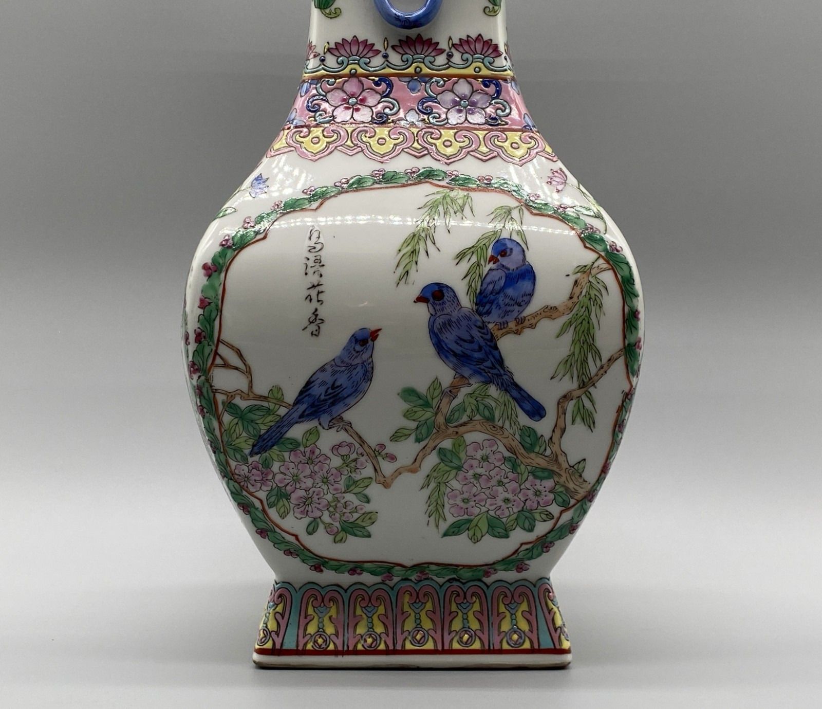 photo for sale Superb, Tall Pair Of Contemporary Chinese Famille Rose Elephant Vases