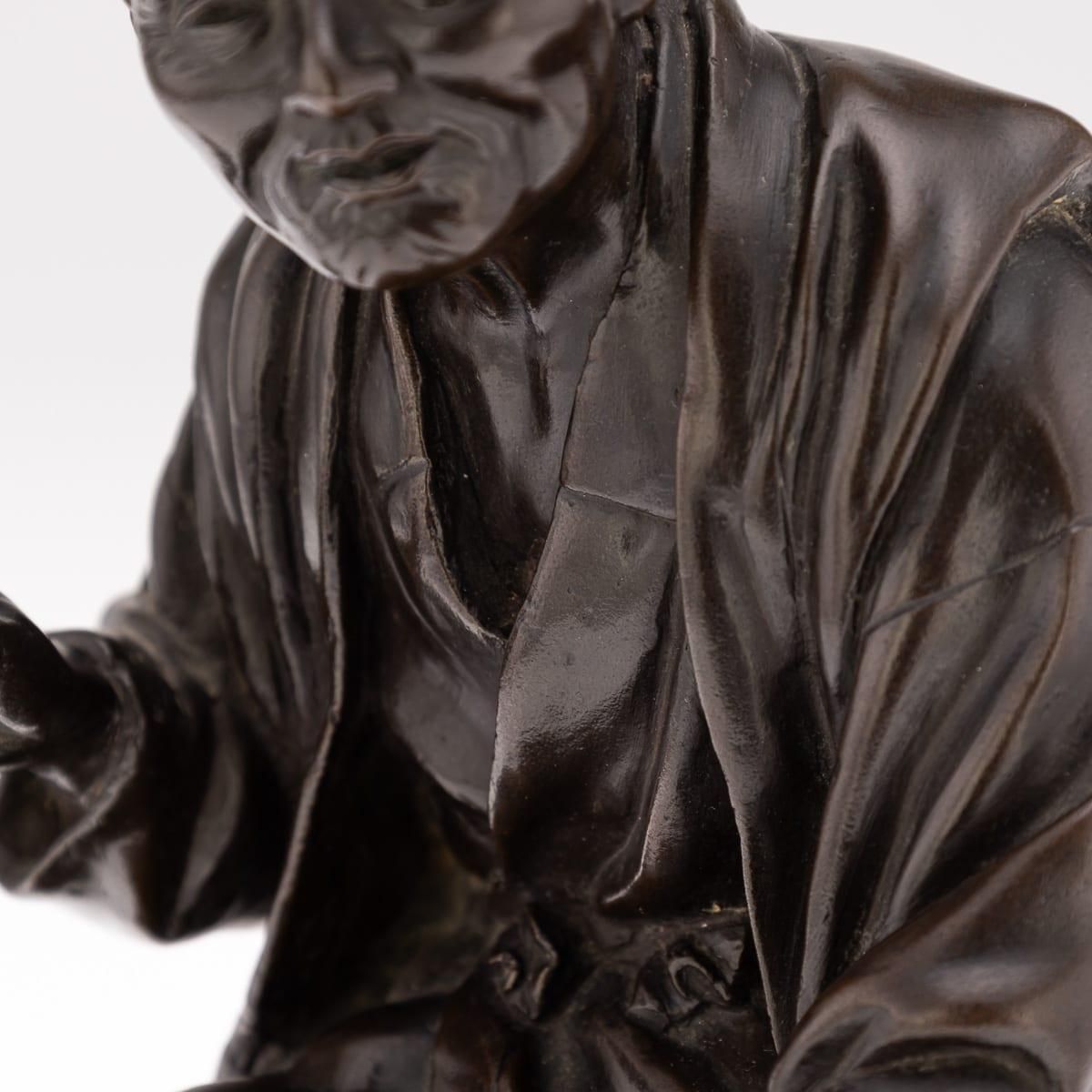 Art Antique 19th Century Japanese Meiji Period Bronze Okimono photo