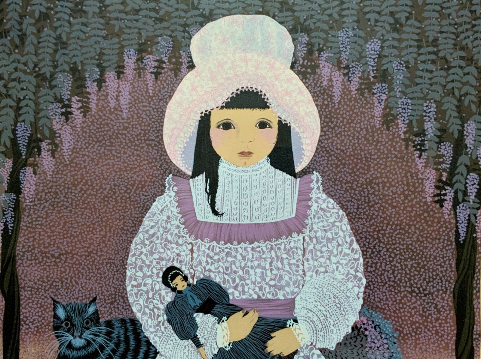 Patricia Barton (B.1920) Beautiful Artist's Proof Print Of A Little Girl & Doll photo for sale