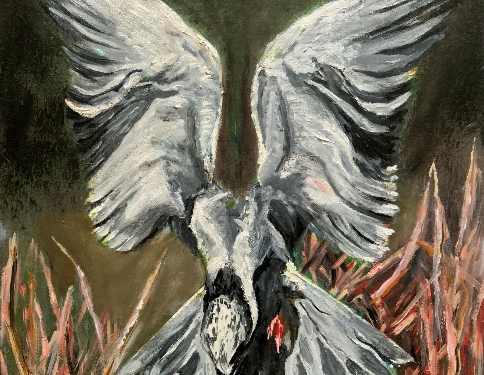 'Angel Of Nature' Original Contemporary Bird Of Prey Portrait Oil Painting photo 275.0