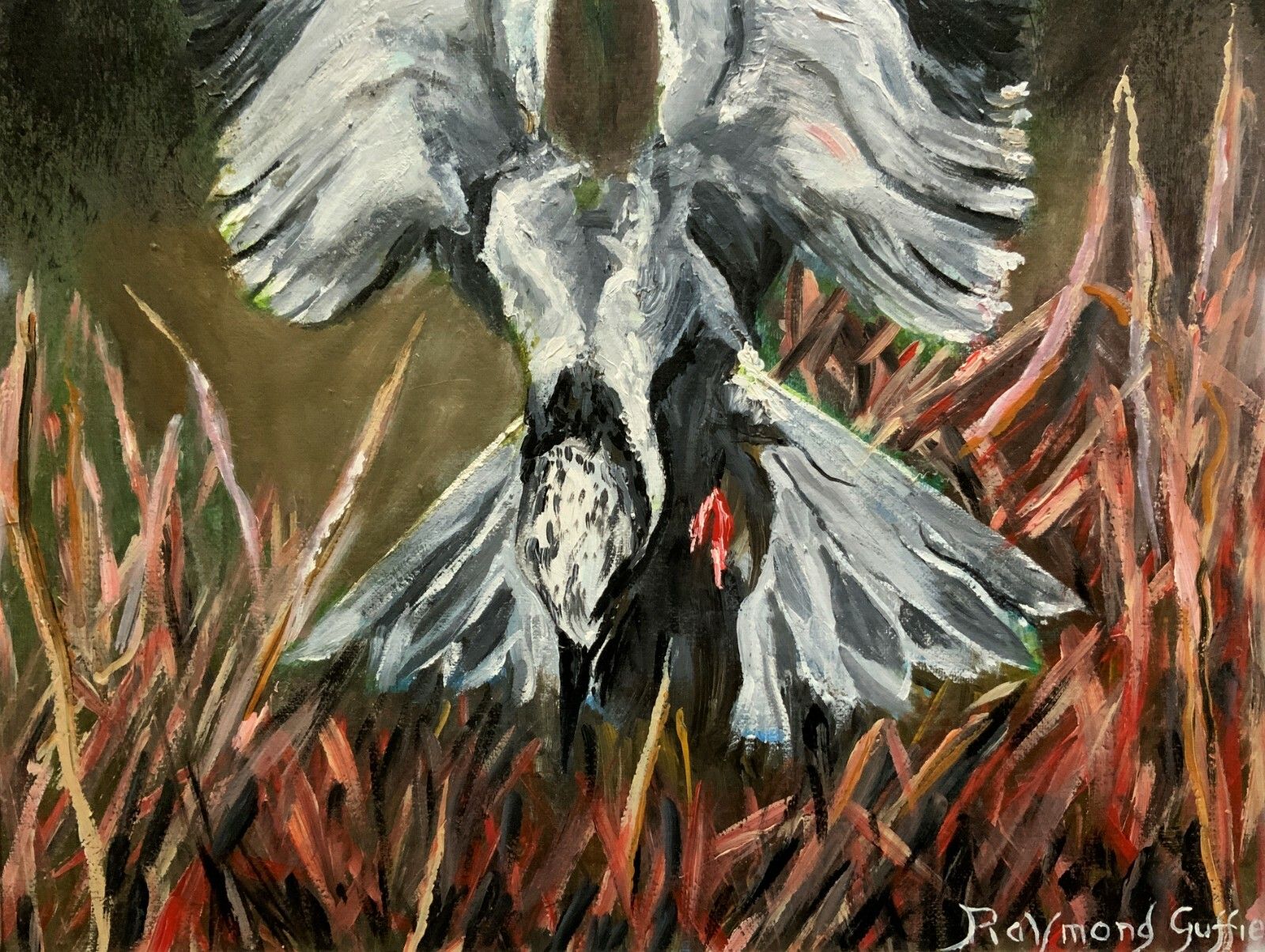 'Angel Of Nature' Original Contemporary Bird Of Prey Portrait Oil Painting photo vinterior