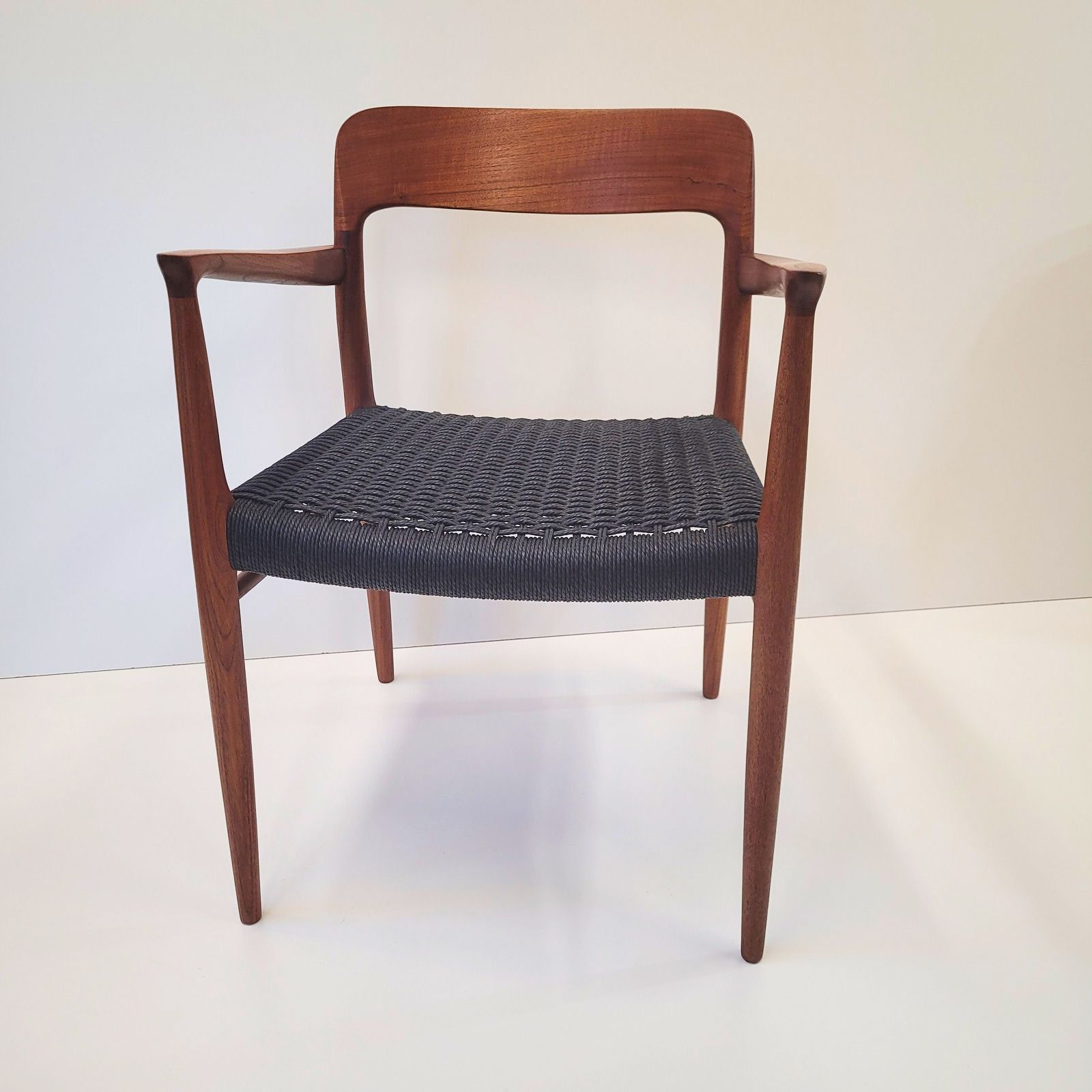 Niels Otto Møller #56 Teak Armchair With Black Paper Cord