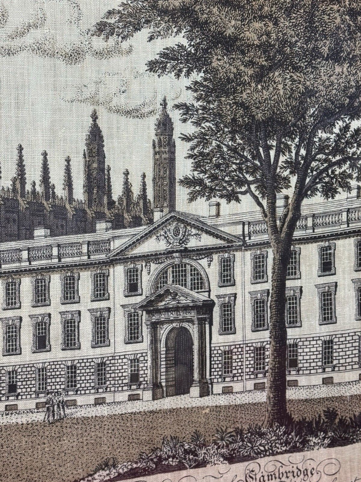 photo for sale View Of Kings College University Of Cambridge P S Lamborne Hessian Screen Print