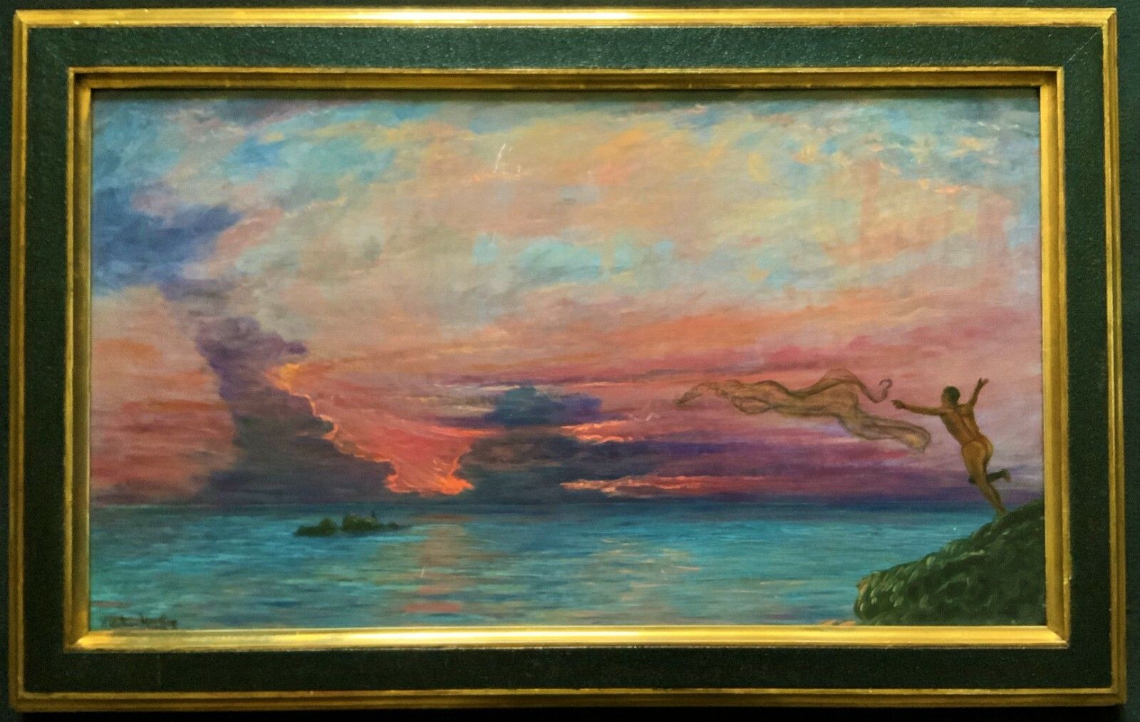 'The Last Throw' Original Signed 1972 Vintage Seascape Oil On Board Painting