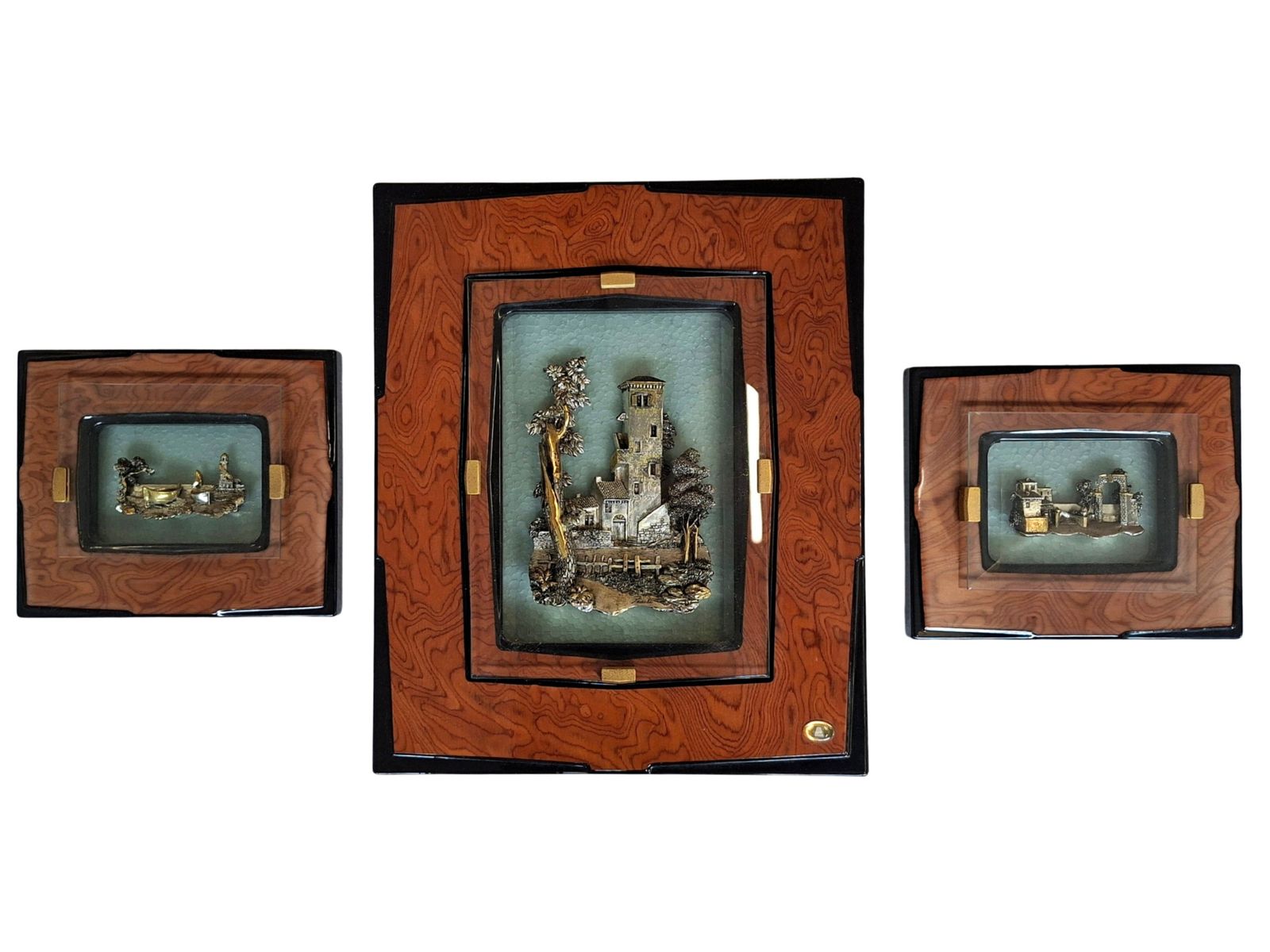 Trittico D’arte Alessandro Zenobi – Altorilievi In Argento 999 E Oro 24kt In Radica E Cristallo photo furniture