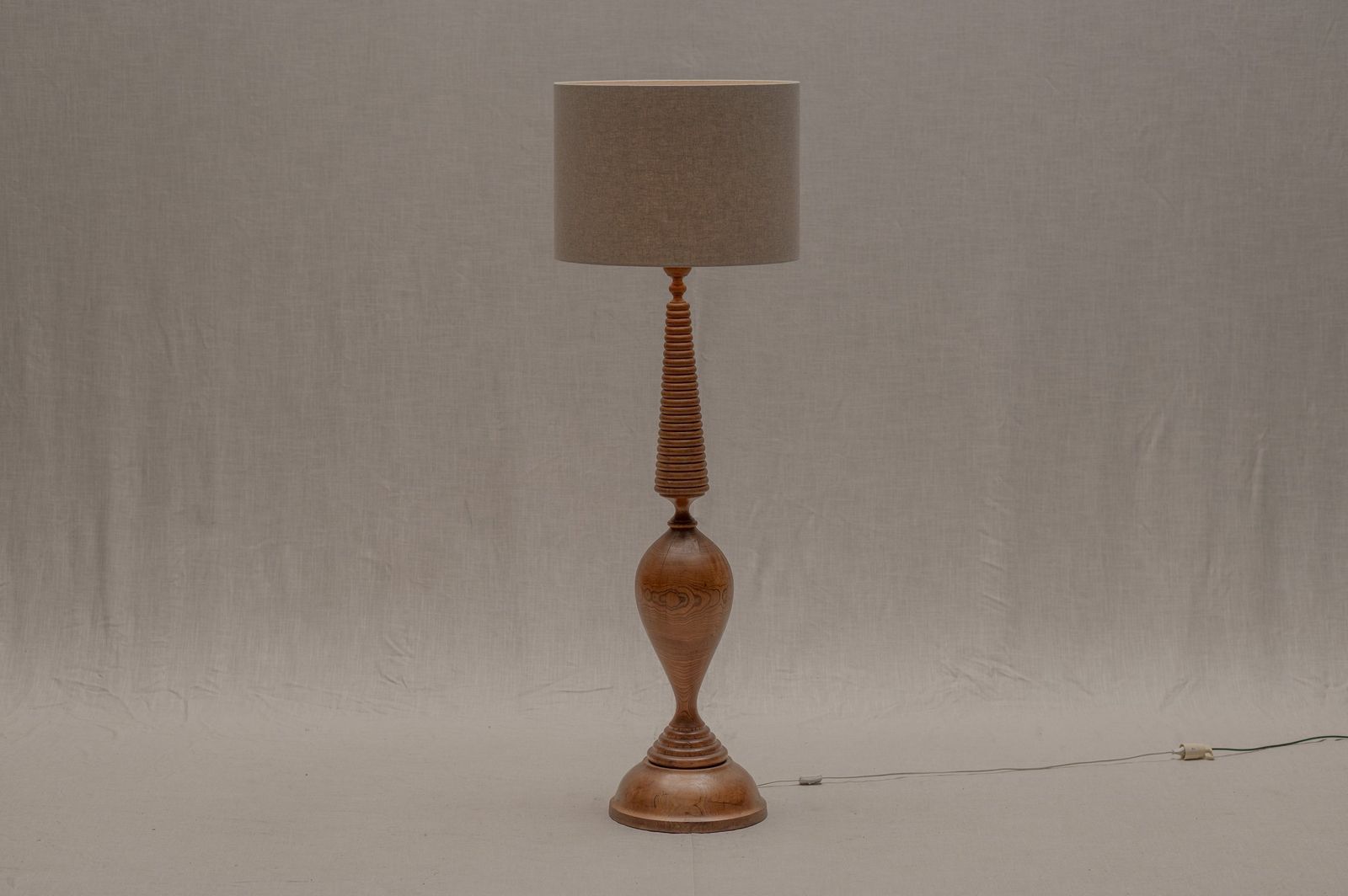 Large French Mid Century Wooden Floor Lamp, 1960s