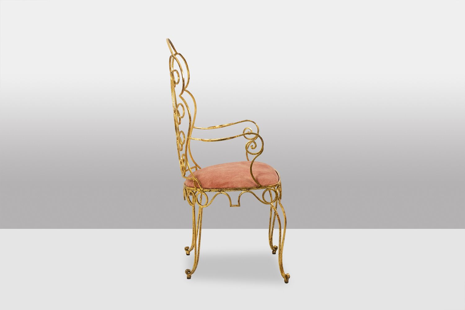 Pair Of Gilt Wrought Iron Armchairs, Circa 1990 photo Furniture