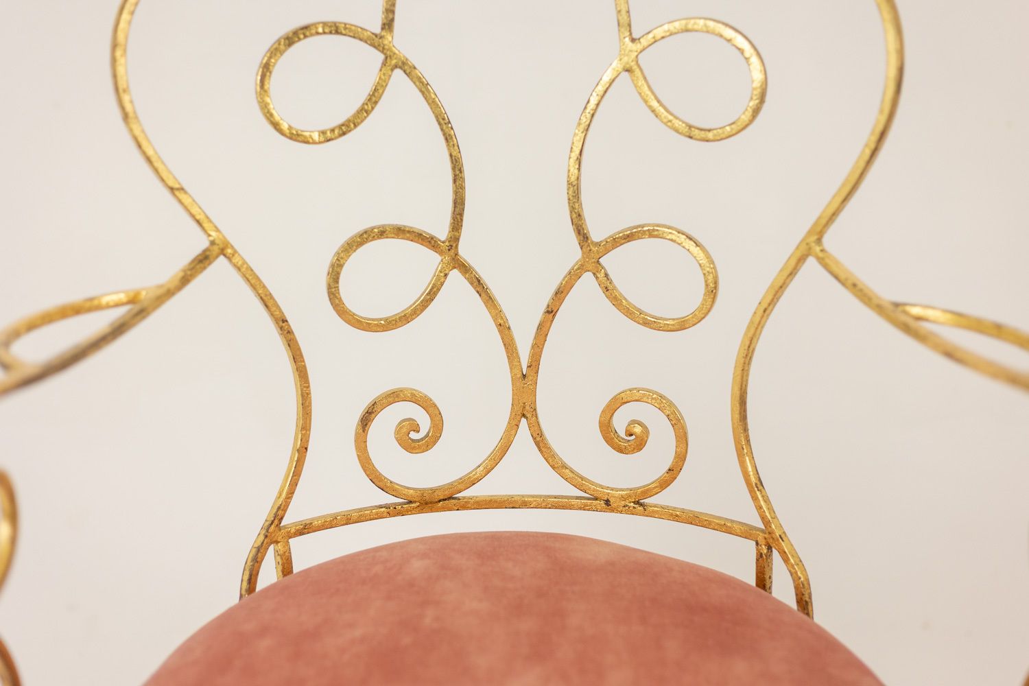 Pair Of Gilt Wrought Iron Armchairs, Circa 1990 photo buy