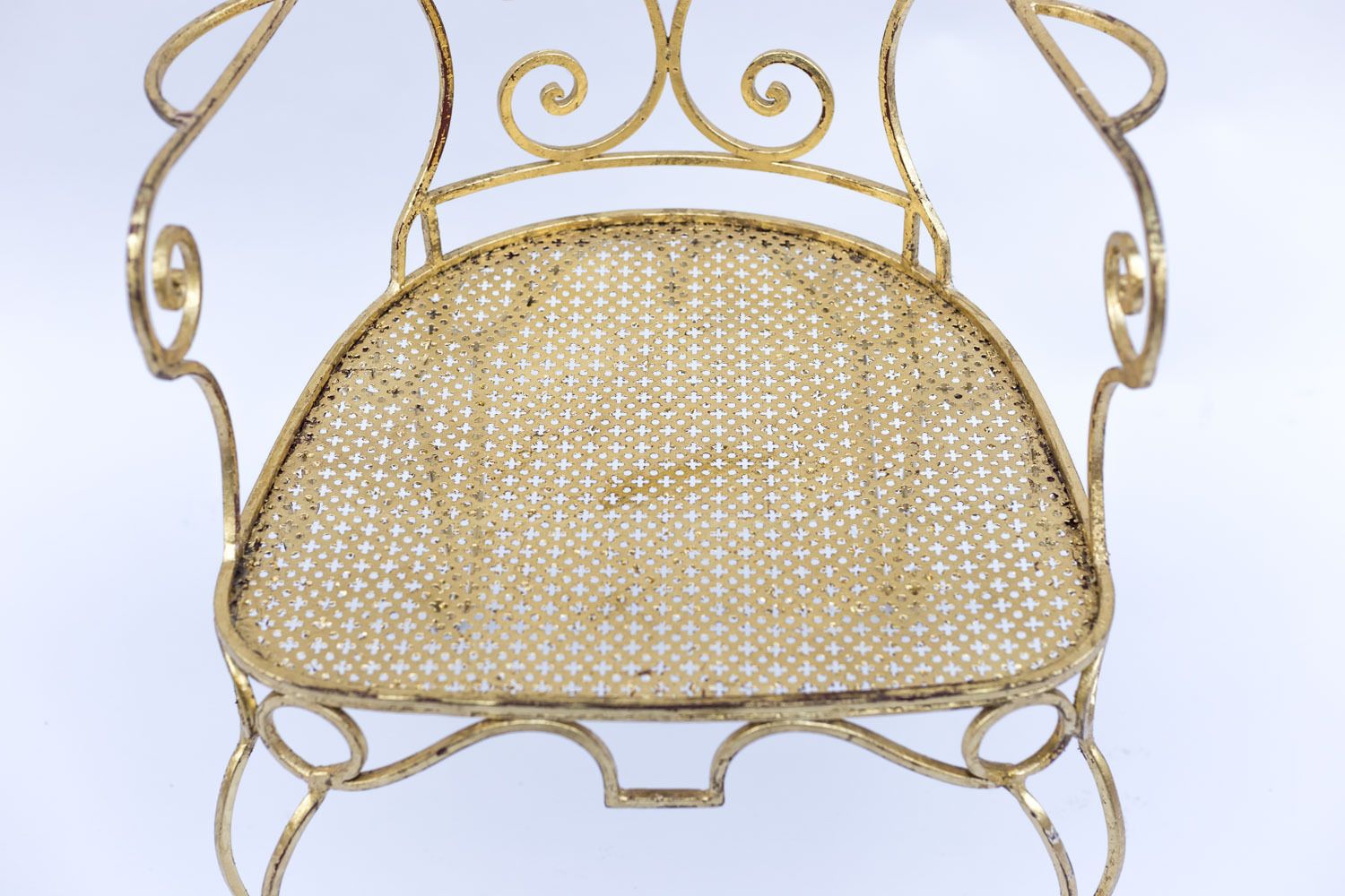 3200.0 Pair Of Gilt Wrought Iron Armchairs, Circa 1990 photo