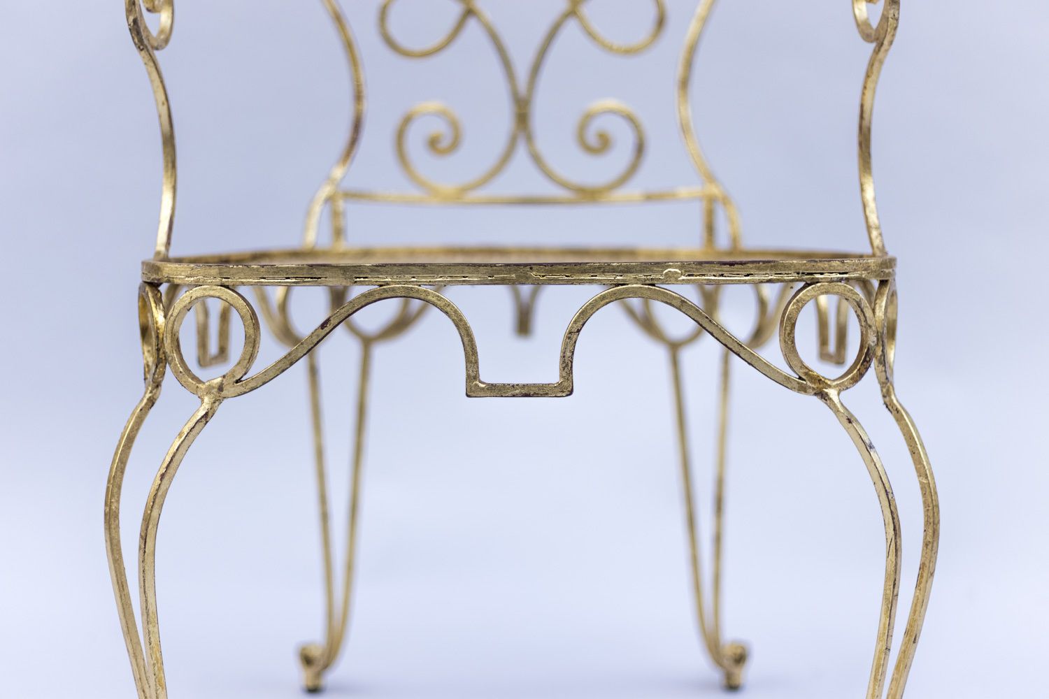 photo vinterior Pair Of Gilt Wrought Iron Armchairs, Circa 1990