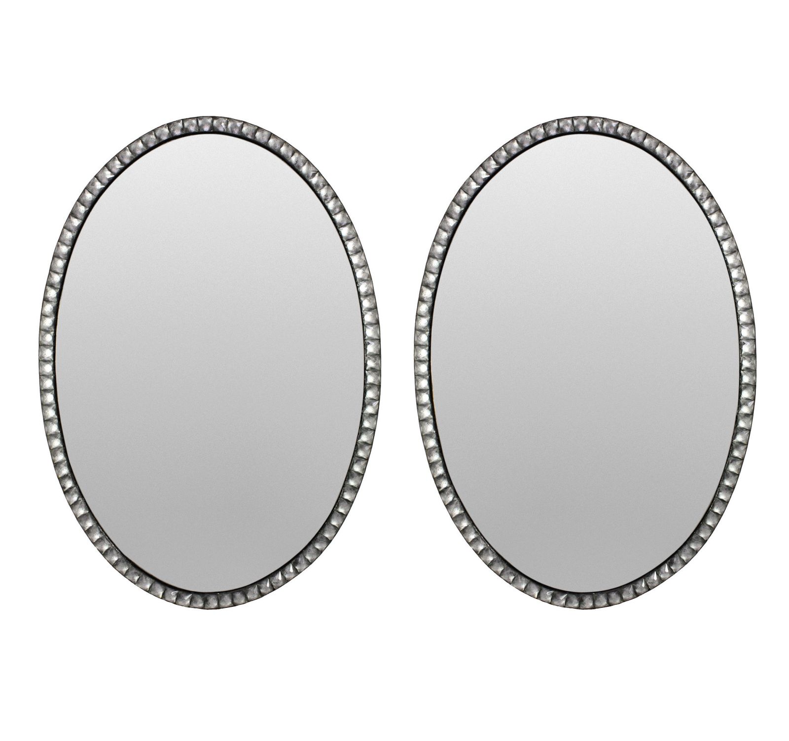 A Pair Of Georgian Style Irish Mirrors With Cut Crystal Faceted Borders