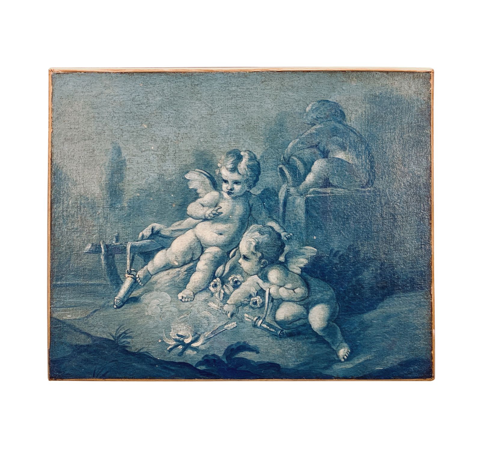 An XVIII Century French Camaieu Bleu Grisaille Painting