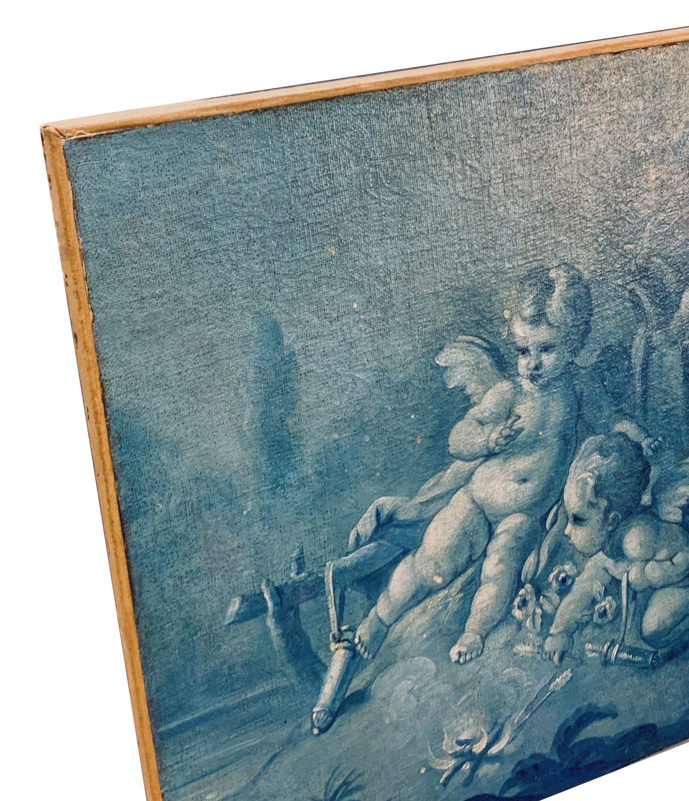 An XVIII Century French Camaieu Bleu Grisaille Painting photo Art