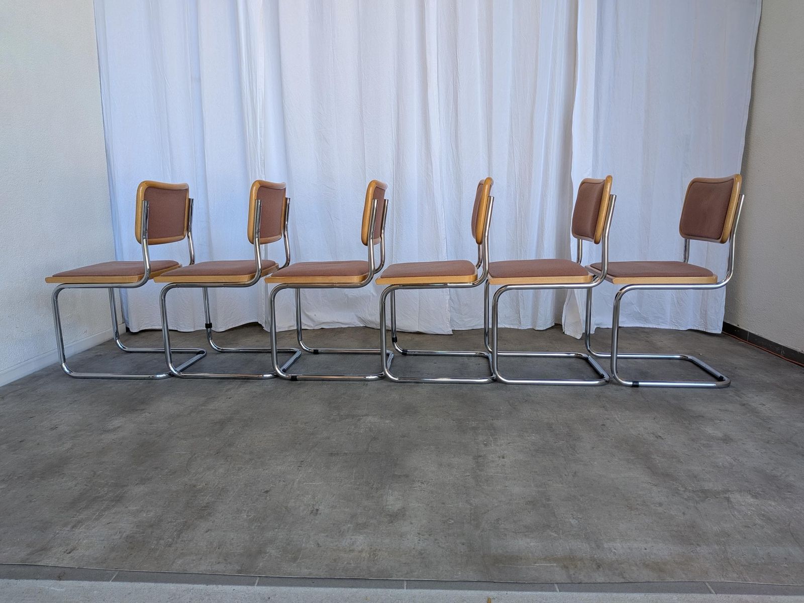 Set Of 6 Vintage Cesca Style Cantilever Dining Chairs By Bene, Austria photo vintage
