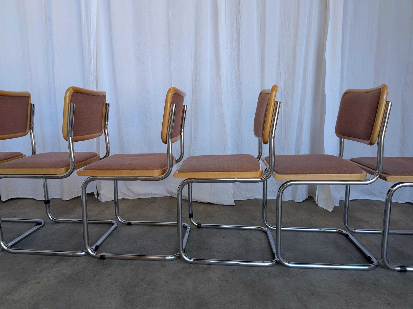 photo buy Set Of 6 Vintage Cesca Style Cantilever Dining Chairs By Bene, Austria