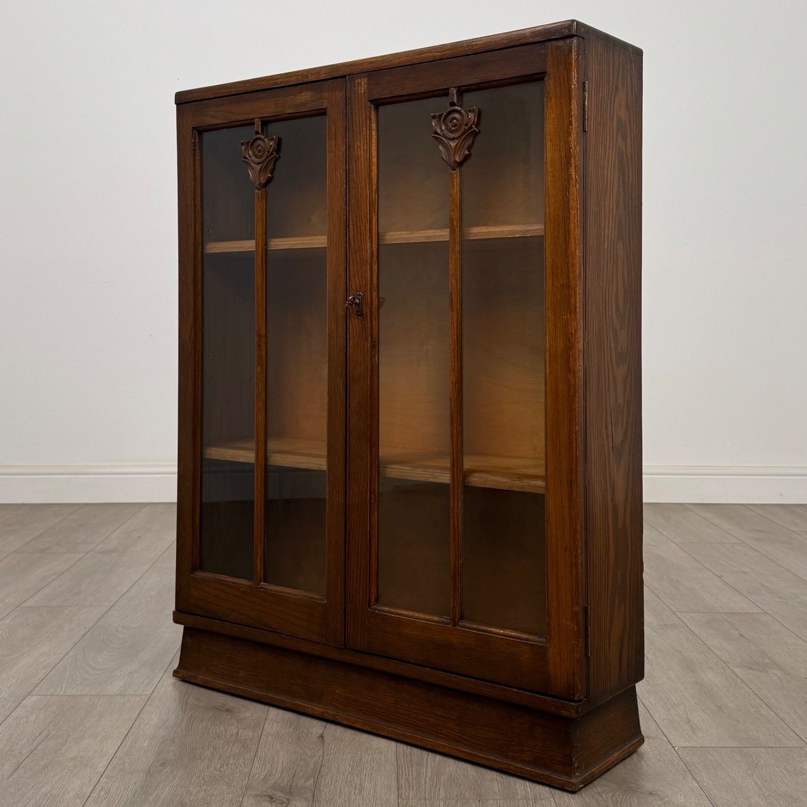 Antique 20th Century Edwardian Display Cabinet In Oak ( Af 5652 ) photo for sale