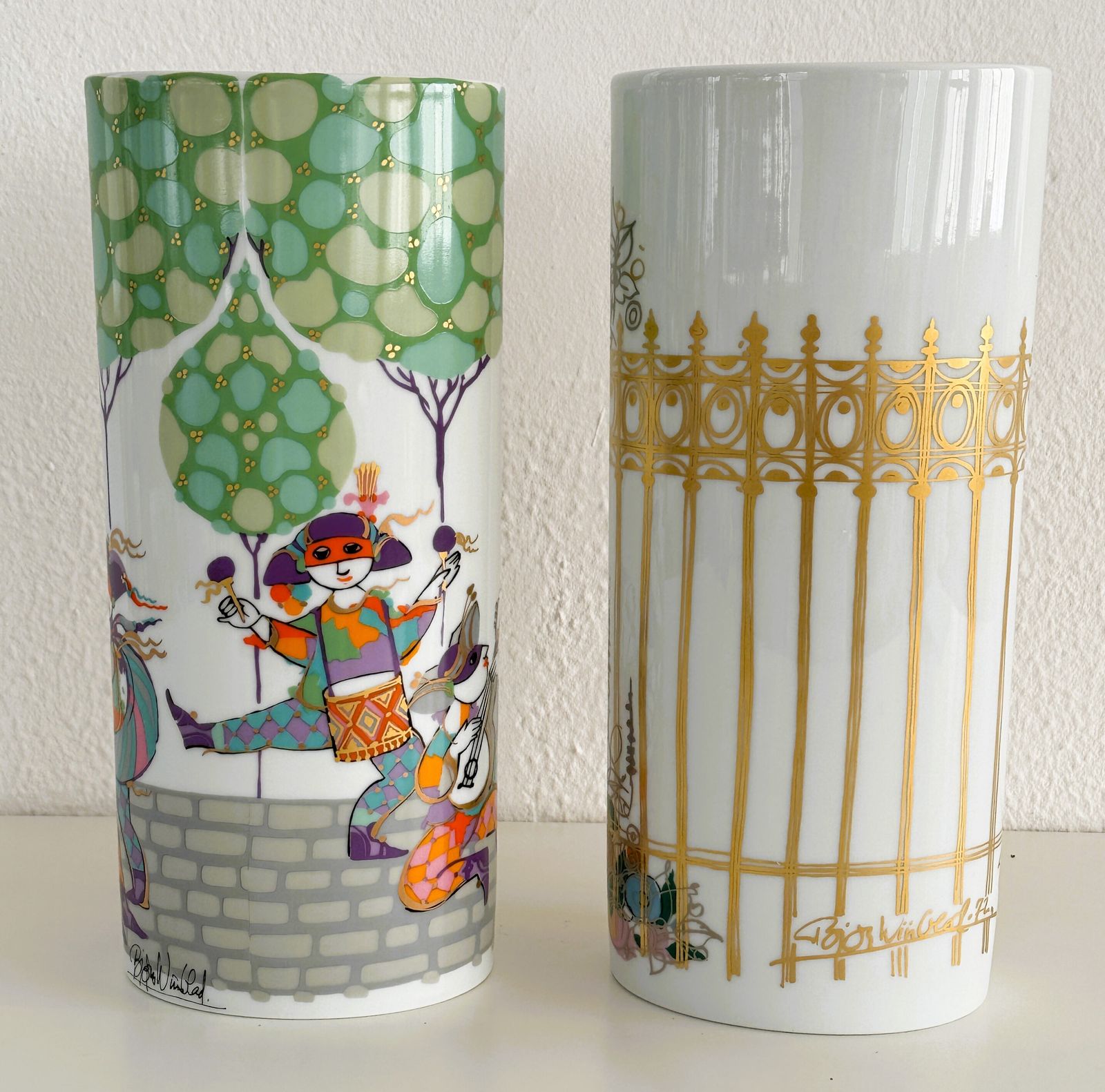 Pair Of Large Porcelain Vases By Björn Wiinblad For Rosenthal Germany, 1970s photo 830.0
