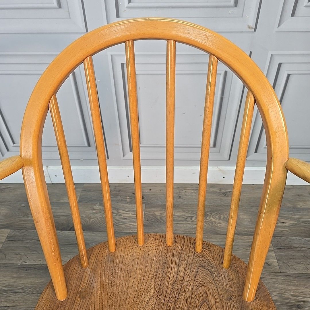 Vintage Ercol Windsor Armchair Blonde Elm Beech Dining Chair Seat Mid Century photo buy