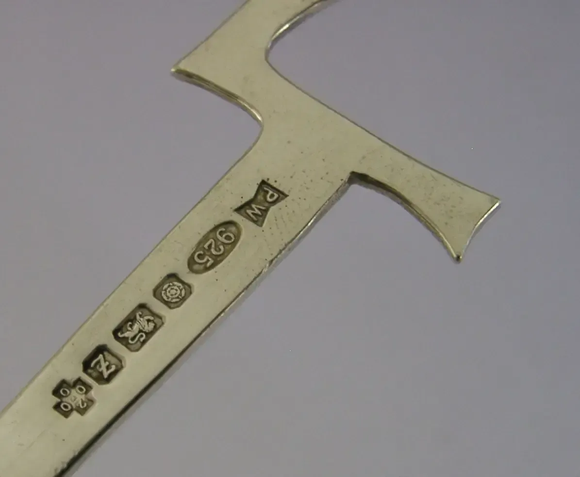 Heavy 71g 'L' Pierced Napkin Ring & 'L' Spoon Cut From It 2000 Superb Design photo vintage