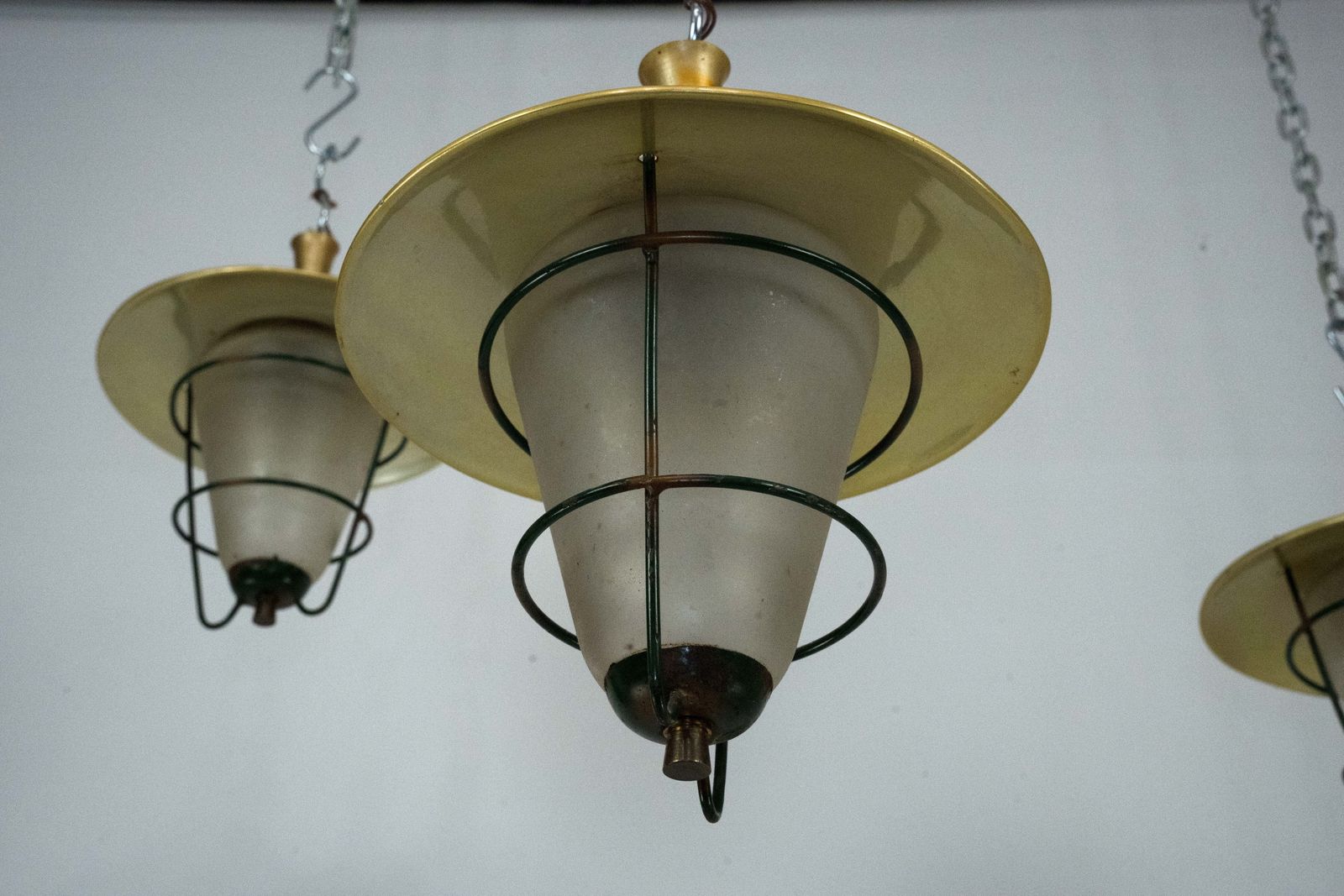 Set Of Three Mid Century Lanterns. Italy 1960s photo for sale