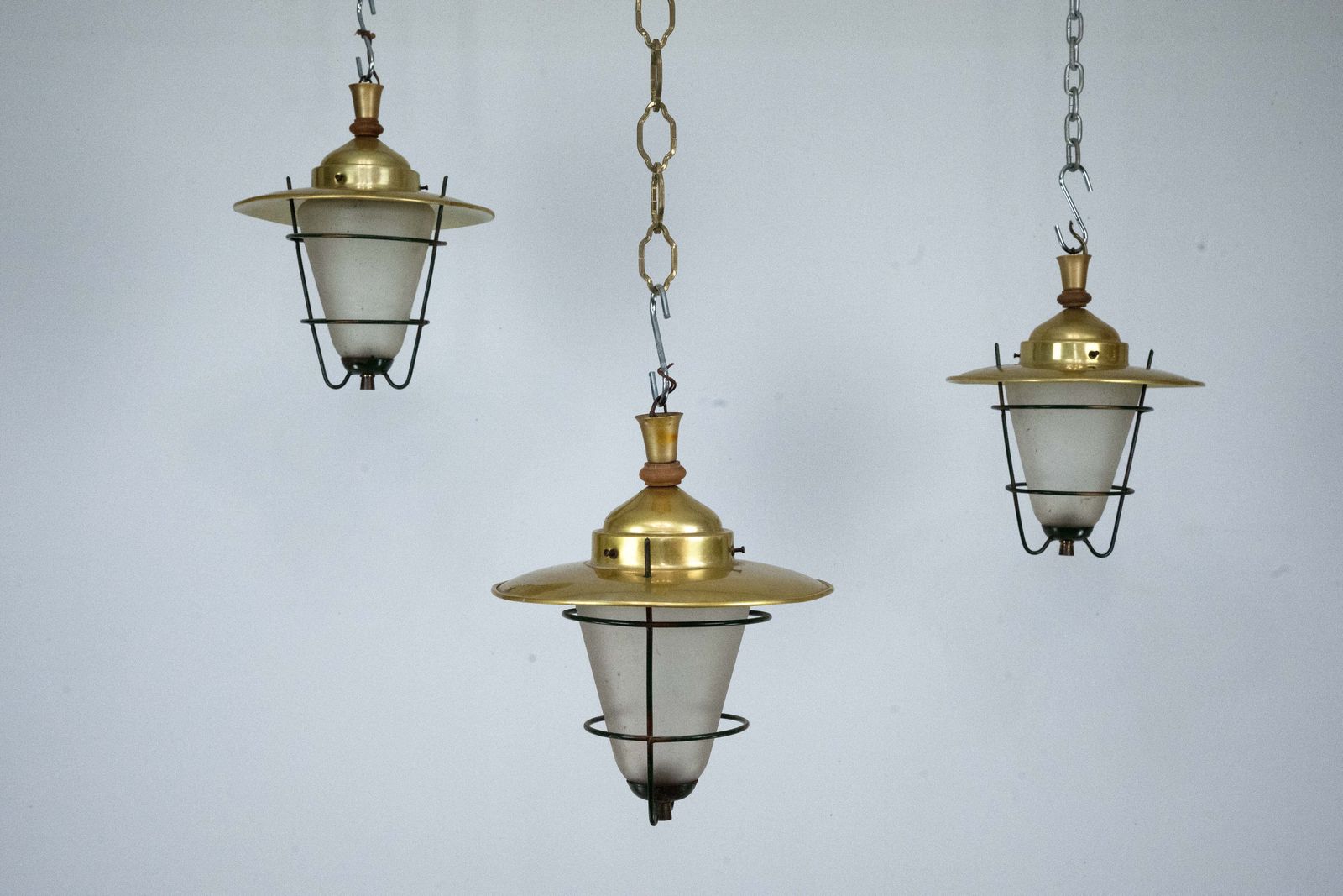 Set Of Three Mid Century Lanterns. Italy 1960s
