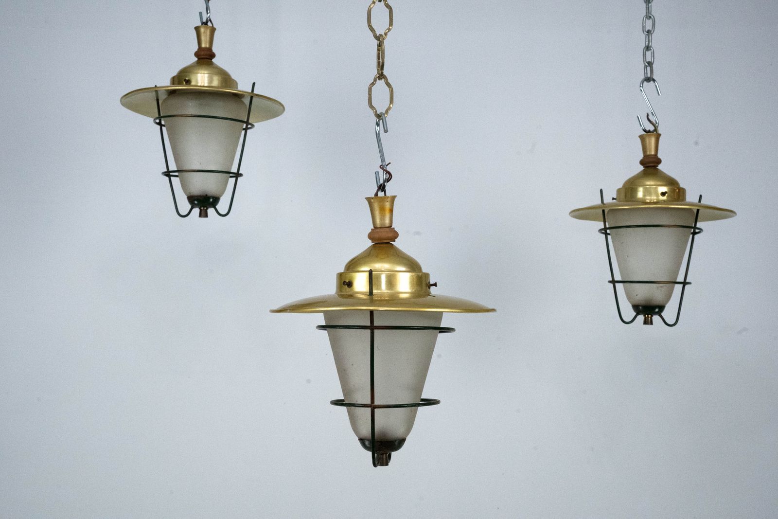 photo for sale Set Of Three Mid Century Lanterns. Italy 1960s