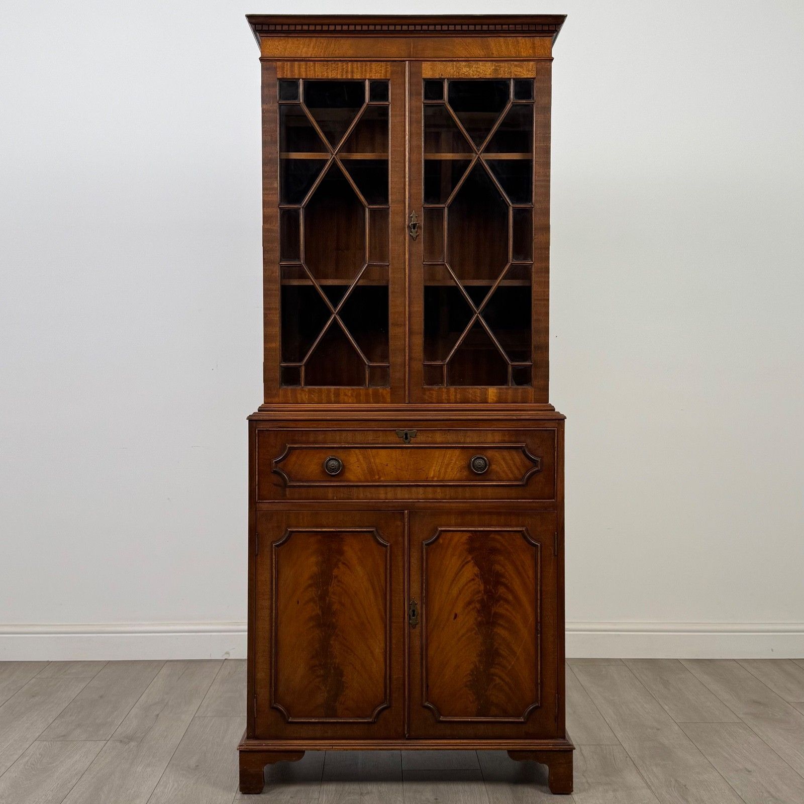 Antique 20th Century Secretaire Bookcase In Mahogany ( Af 5654 ) photo furniture