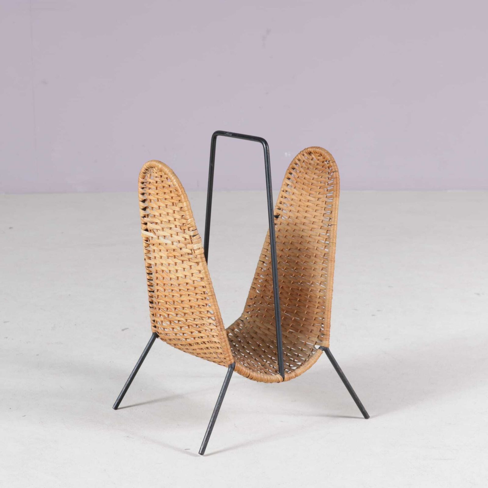 1950s Carl Auböck Attributed Magazine Holder From Denmark photo for sale