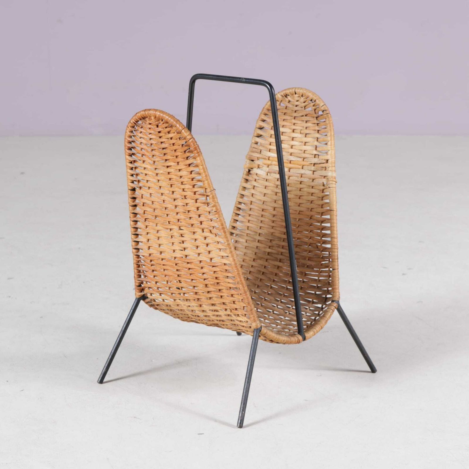 1950s Carl Auböck Attributed Magazine Holder From Denmark photo vinterior