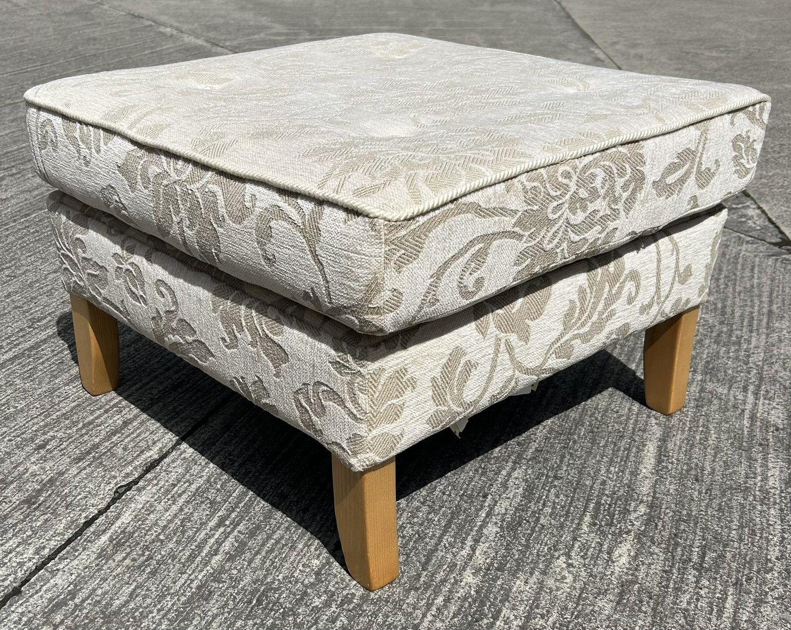 photo for sale Ercol Palma Premier Footstool Pouffe In Pavina Beige Fabric