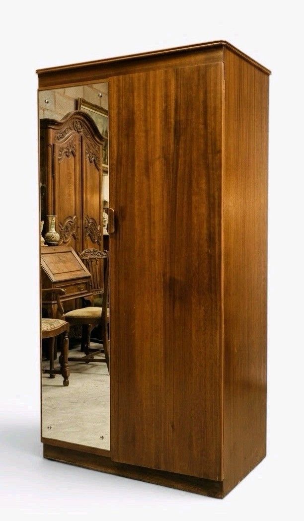 Uniflex Walnut Wardrobe Gentlemans Wardrobe Mid Century C1960s Very Stylish