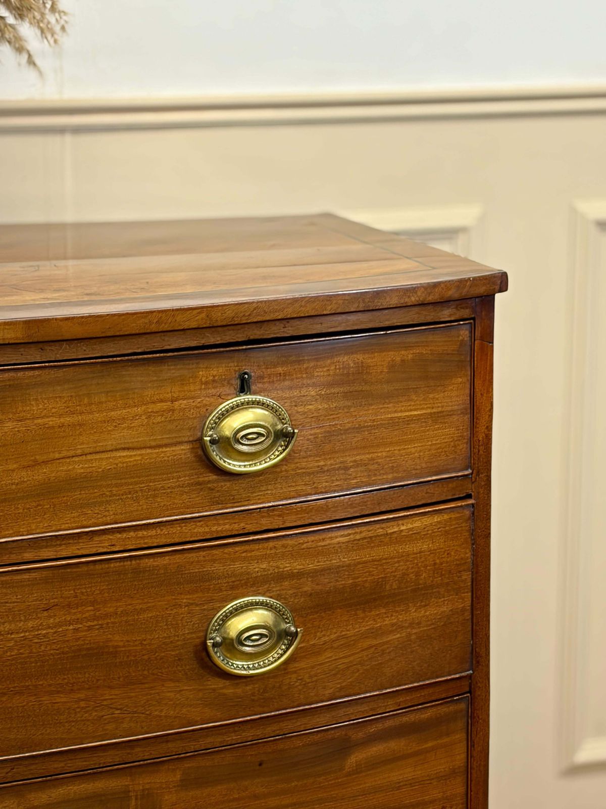 photo furniture Antique Small George III Mahogany Bow Front Chest Of Drawers