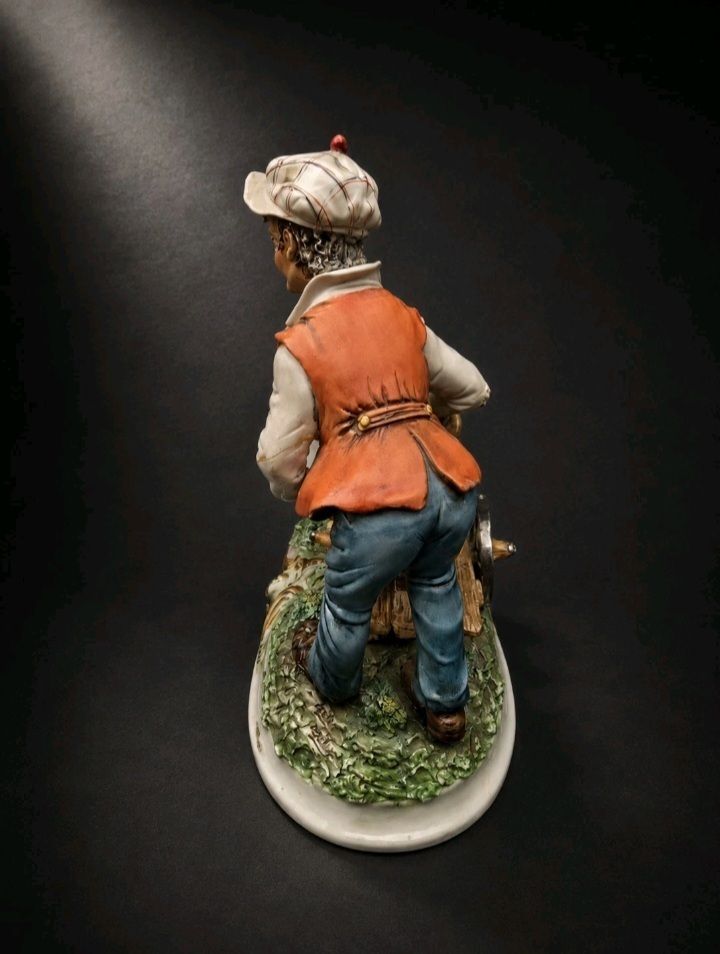 Rare Original Capodimonte Porcelain Figurine Cart Vendor photo Art
