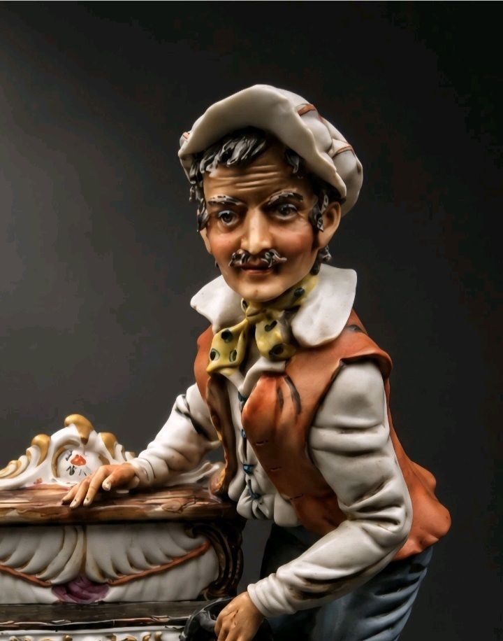 Rare Original Capodimonte Porcelain Figurine Cart Vendor photo 339.99