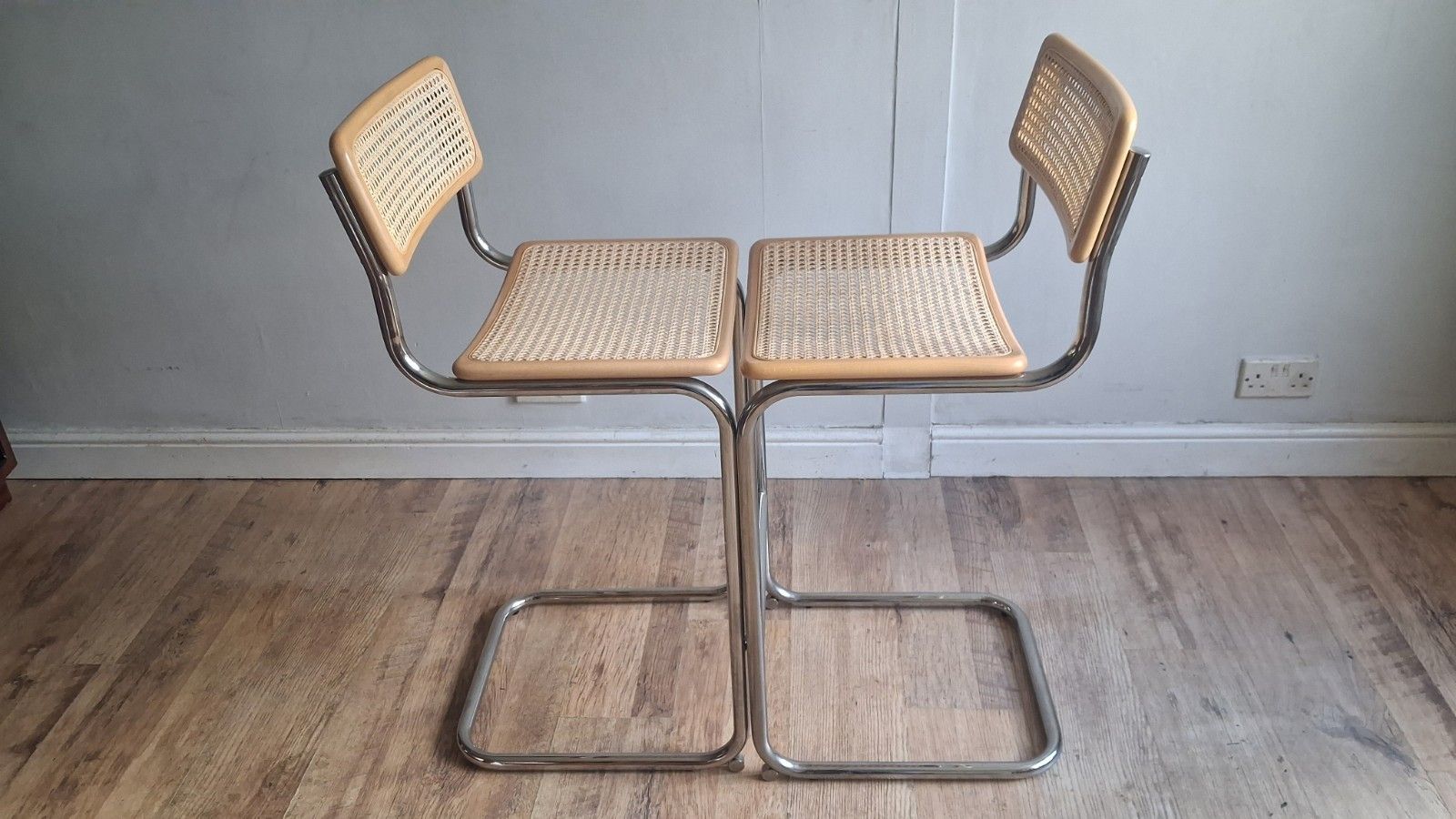 Pair Of Cesca Breuer Design Italian 1980's Beech Stools,Bar,/ Breakfast  Stools photo 395.0