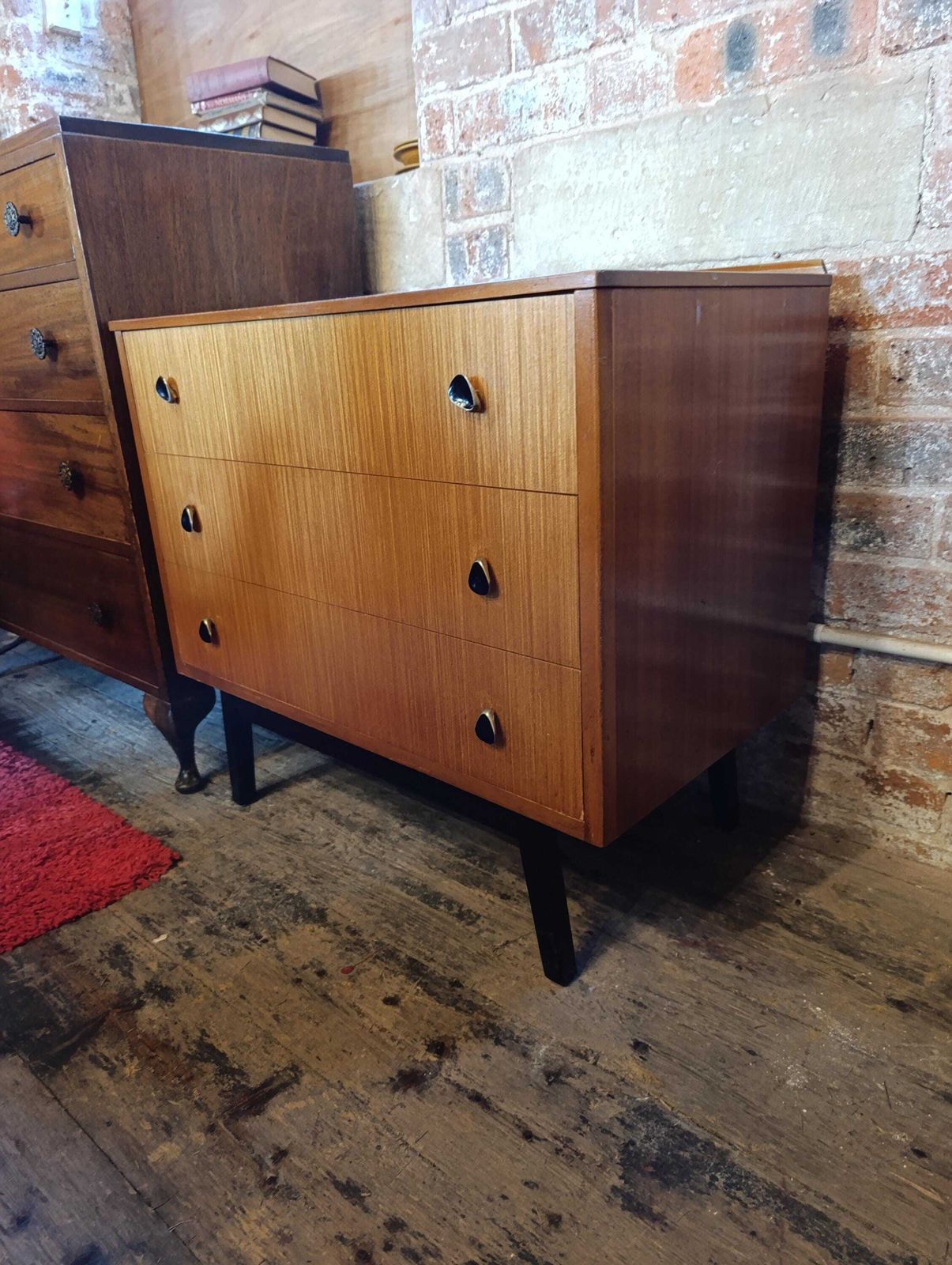 Austinsuite Mid Century Teak Chest Of Drawers | 1960s British Modern With Teardrop Handles photo furniture