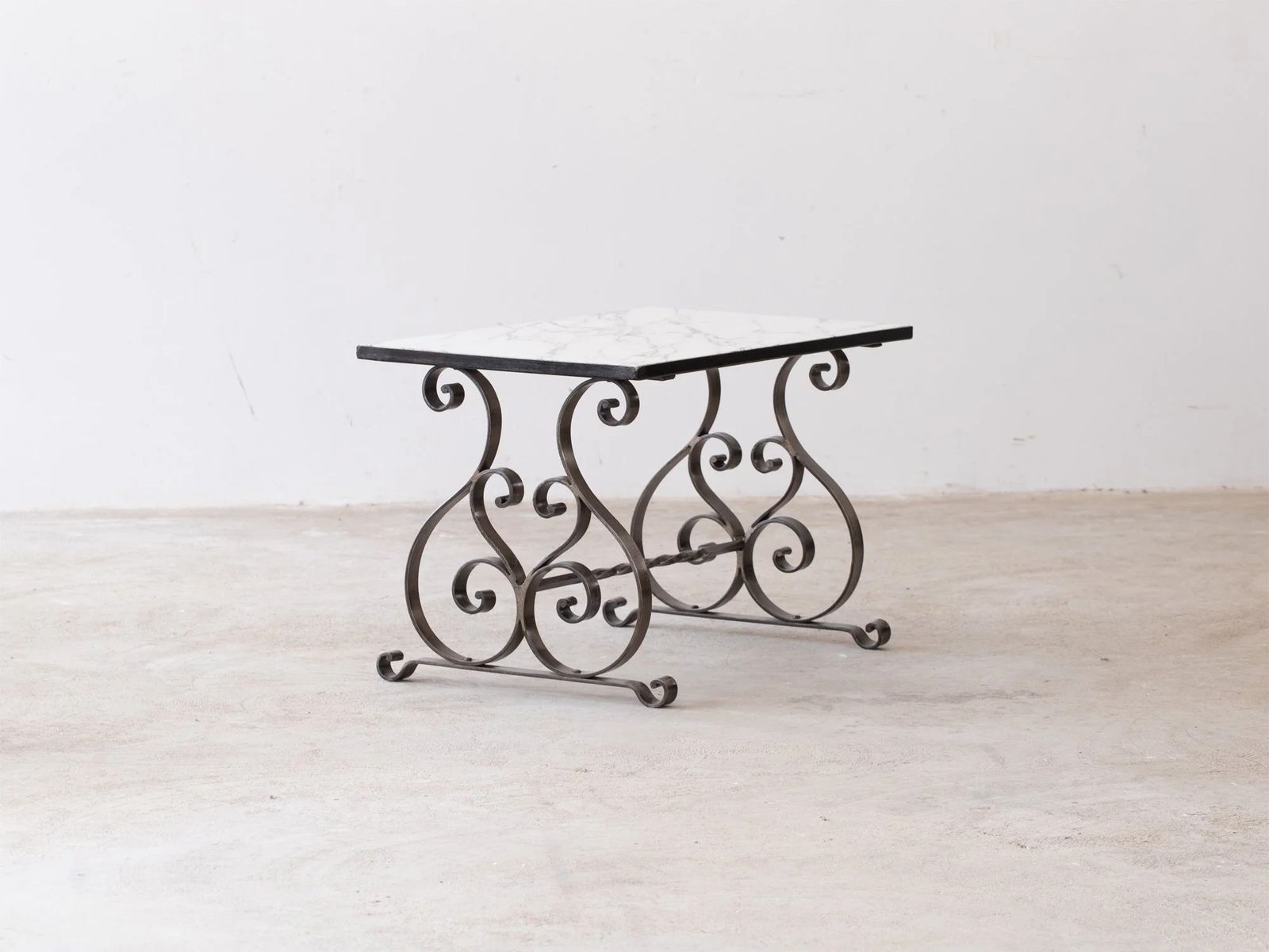 French Marble & Iron Coffee Table photo furniture