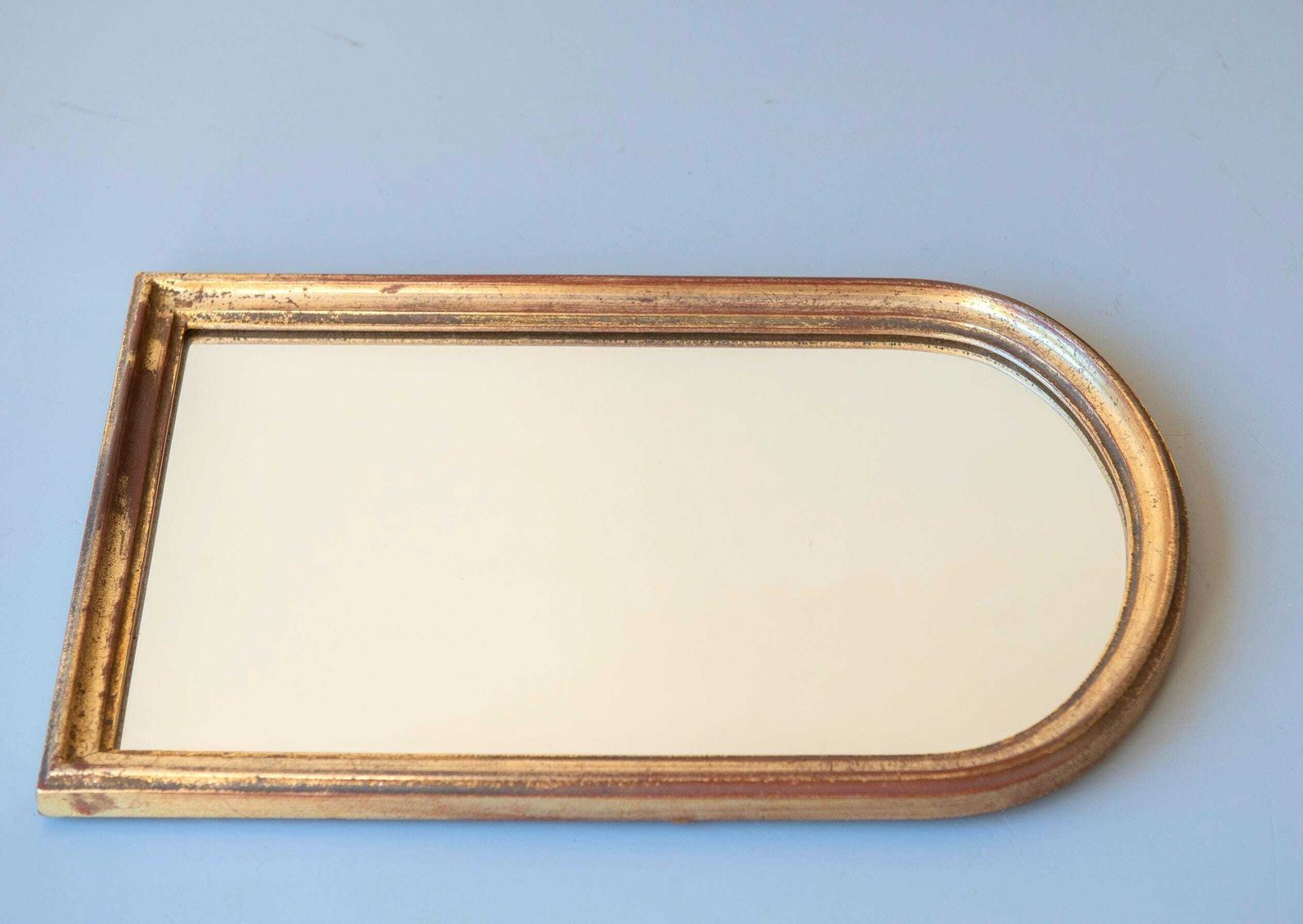 Vintage Deknudt Arch Mirror   Belgian Gold Leaf Wooden Wall Mirror   Hollywood Regency Style photo vinterior