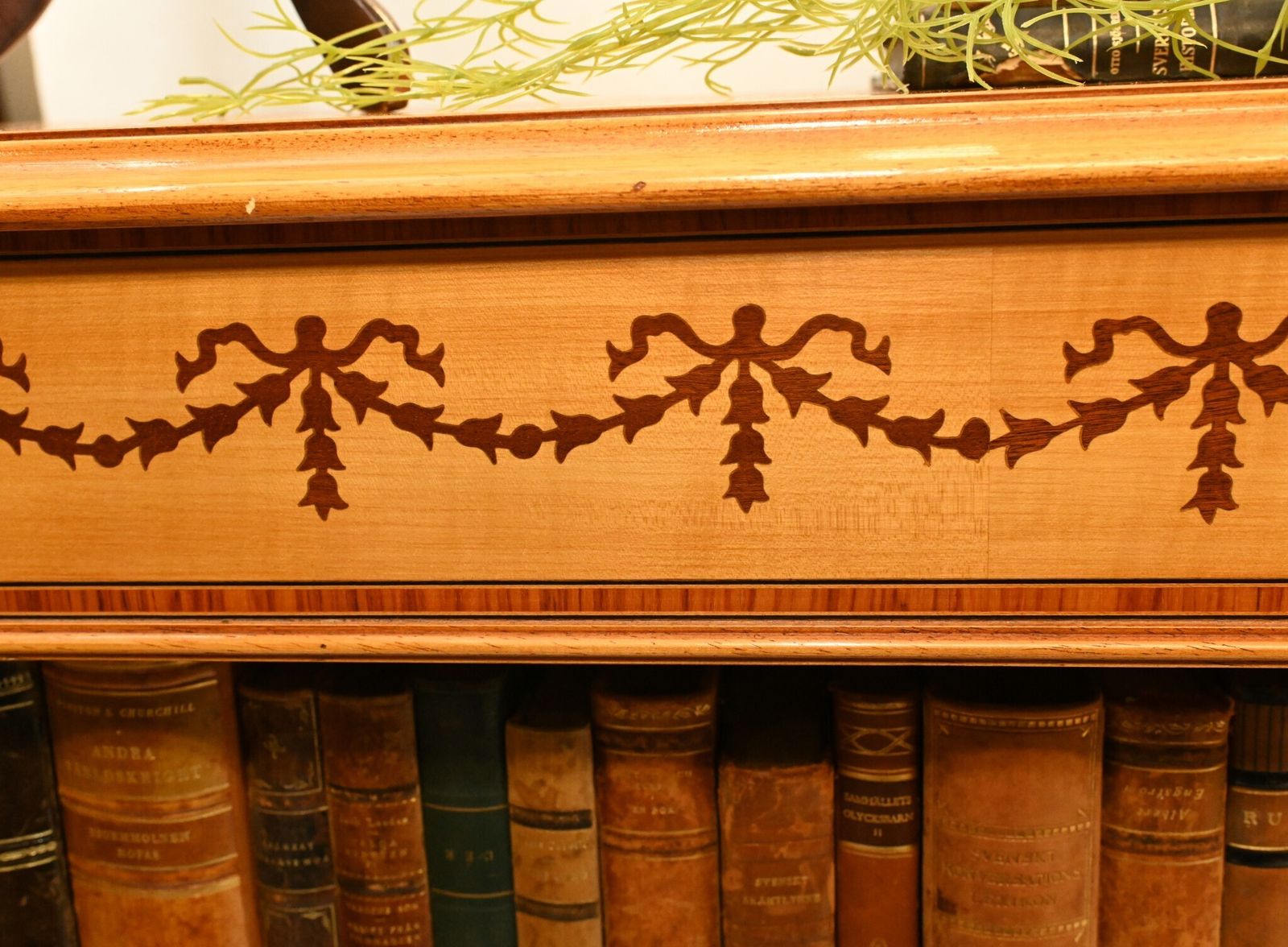 Pair Regency Bookcases   Satinwood Open Front Sheraton Inlay Bespoke photo Furniture