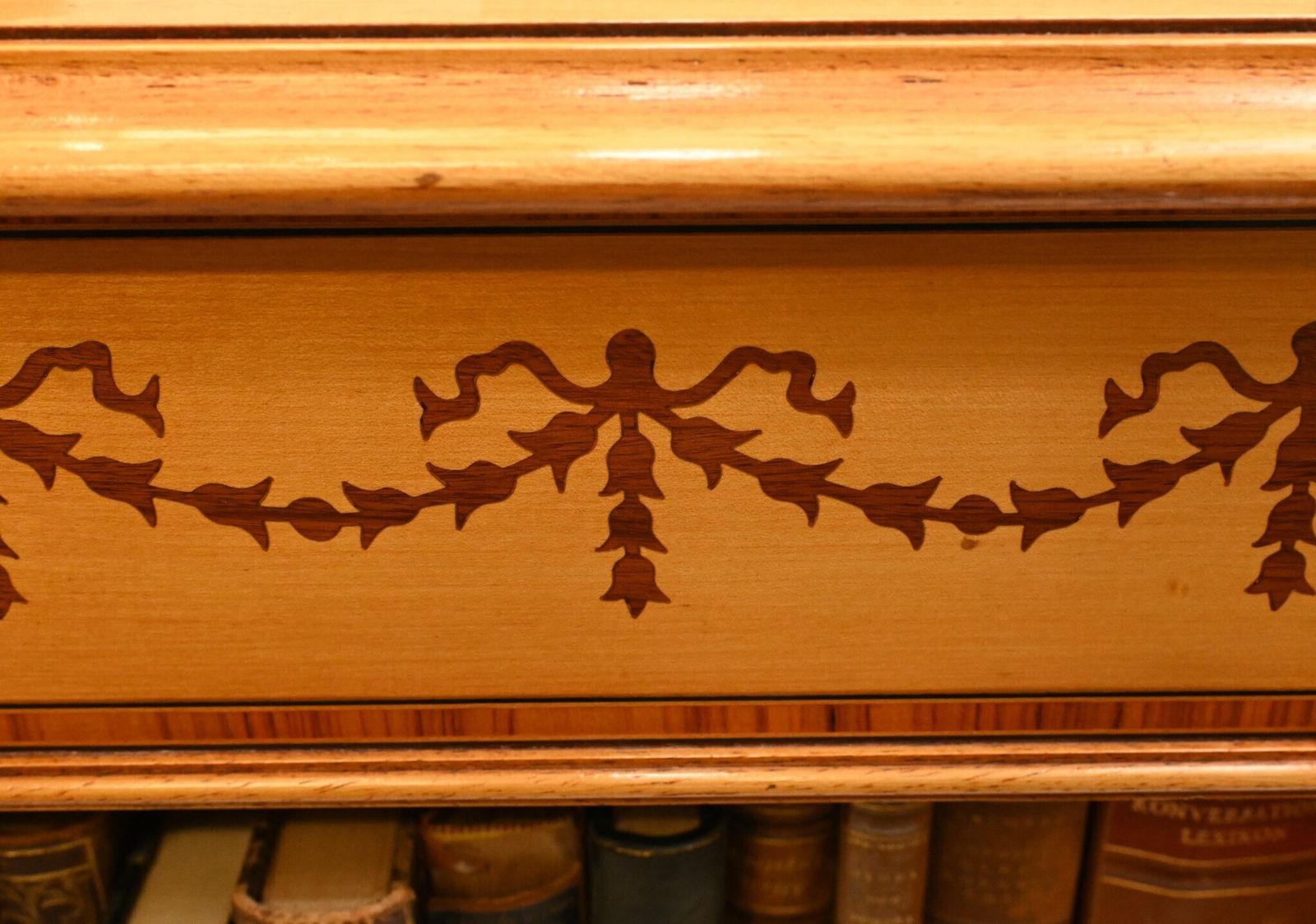 photo furniture Pair Regency Bookcases   Satinwood Open Front Sheraton Inlay Bespoke