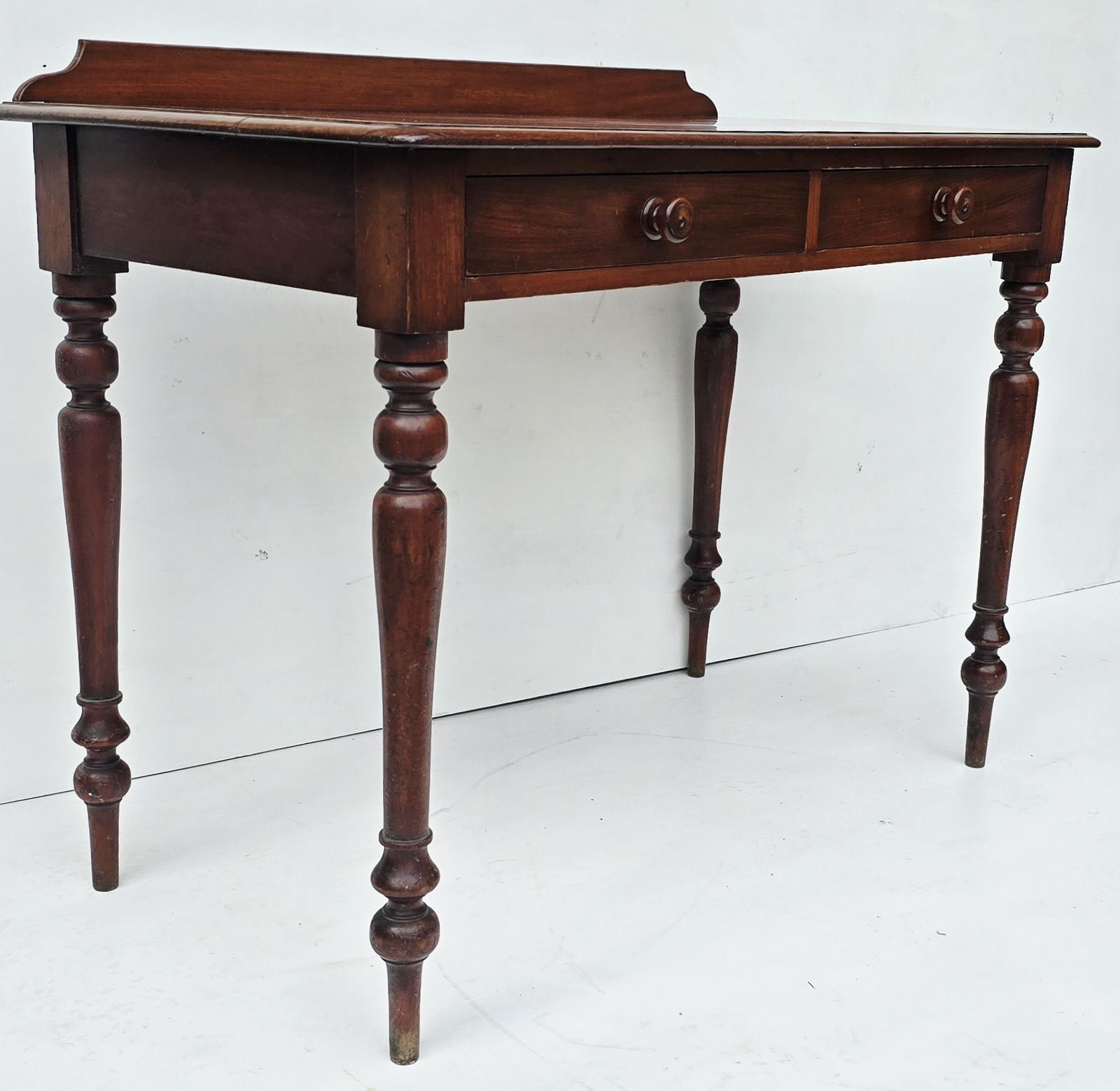 An Antique Mahogany Writing Desk On Turned Legs, 19th C. photo buy