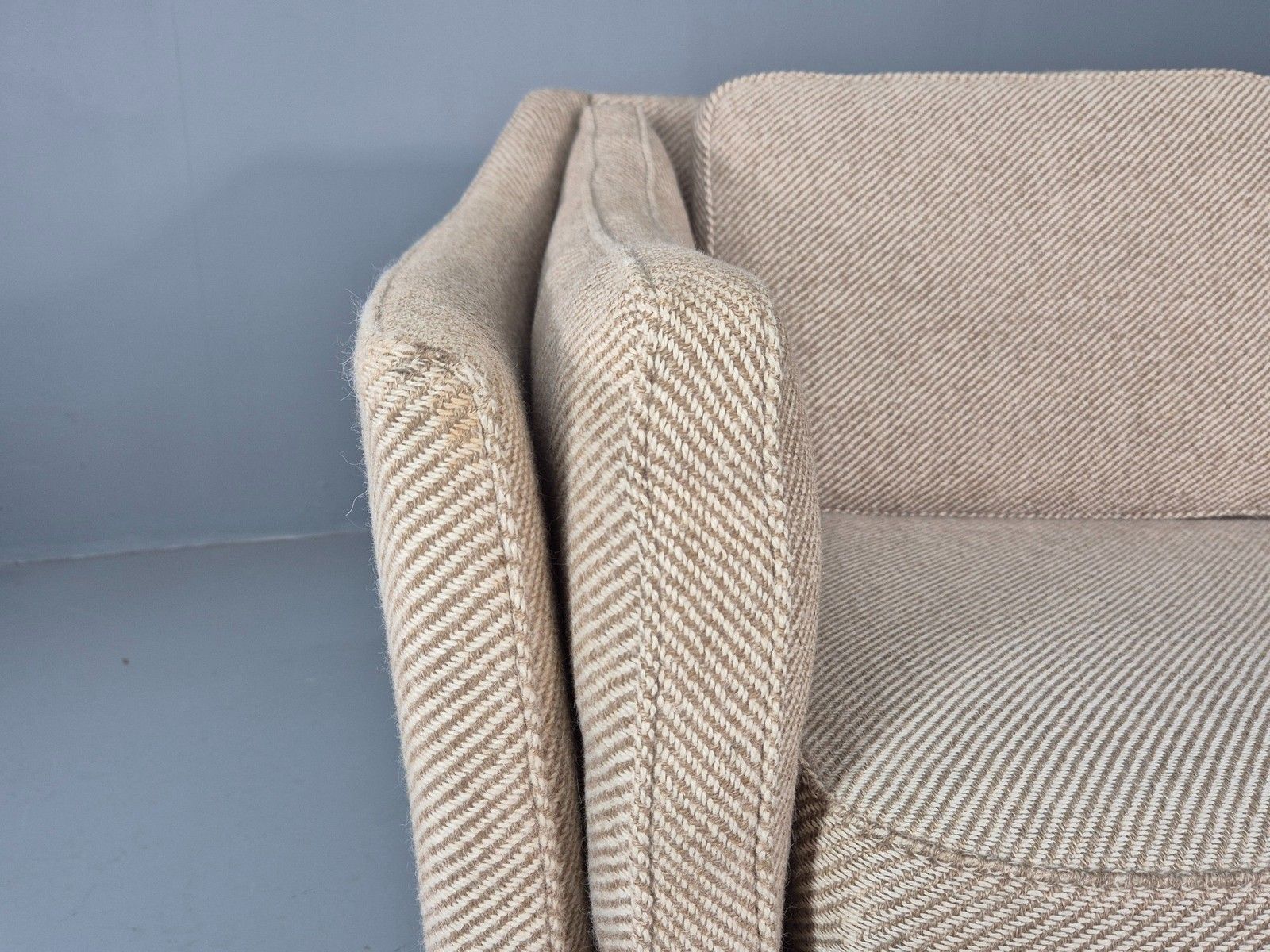 Vintage 3 Seater Sofa Danish Cream Wool Gunnar Grandt Retro Mcm Eb07792 photo for sale