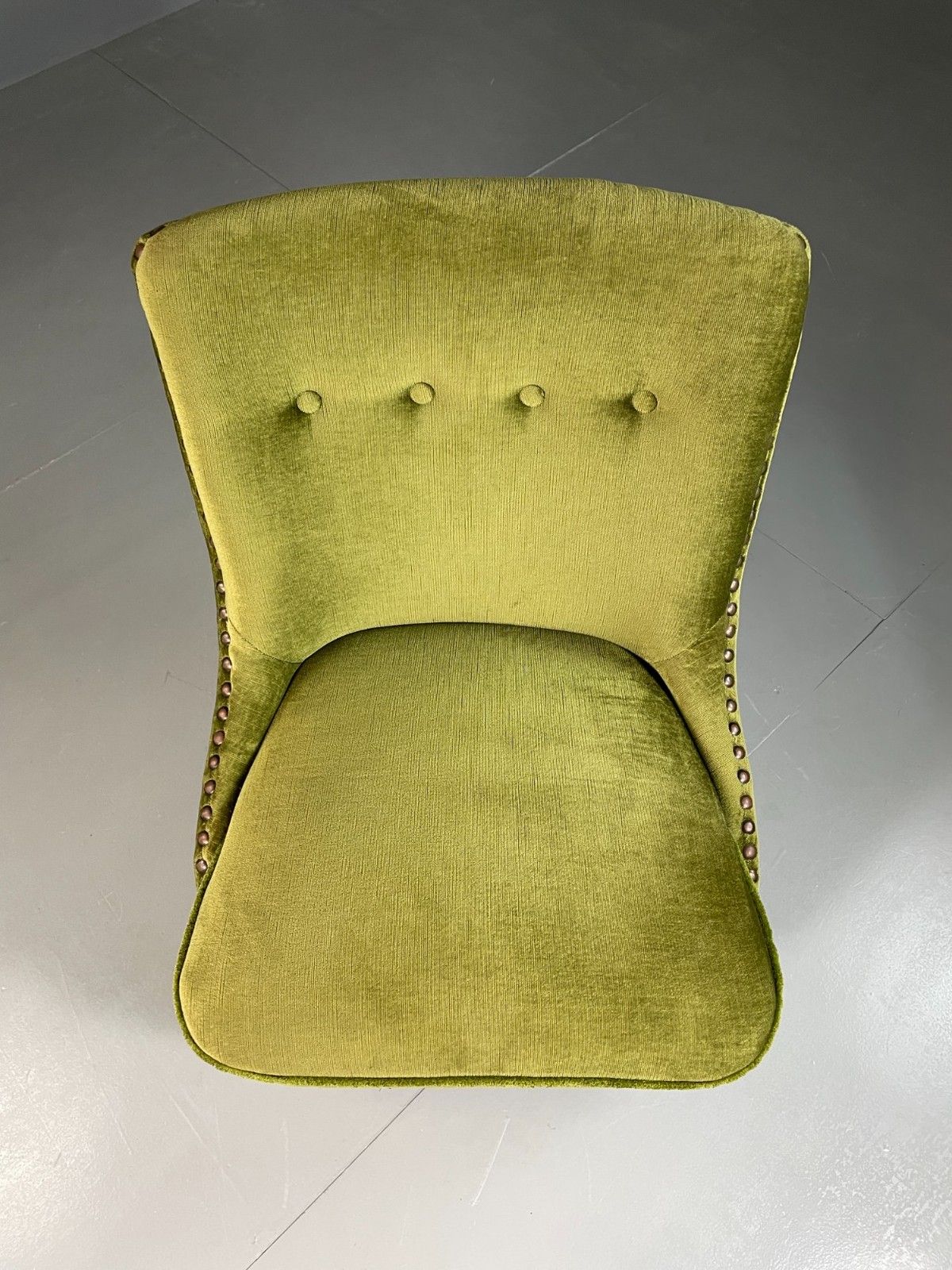 Vintage Cocktail Chair 1950s Danish Green Velvet Velour Retro Eb06603 photo vintage