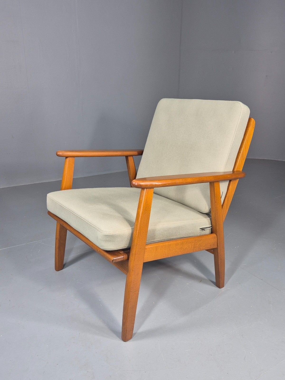 Vintage Mid Century Danish Lounge Chair Beech Frame 1970s Retro Eb11372