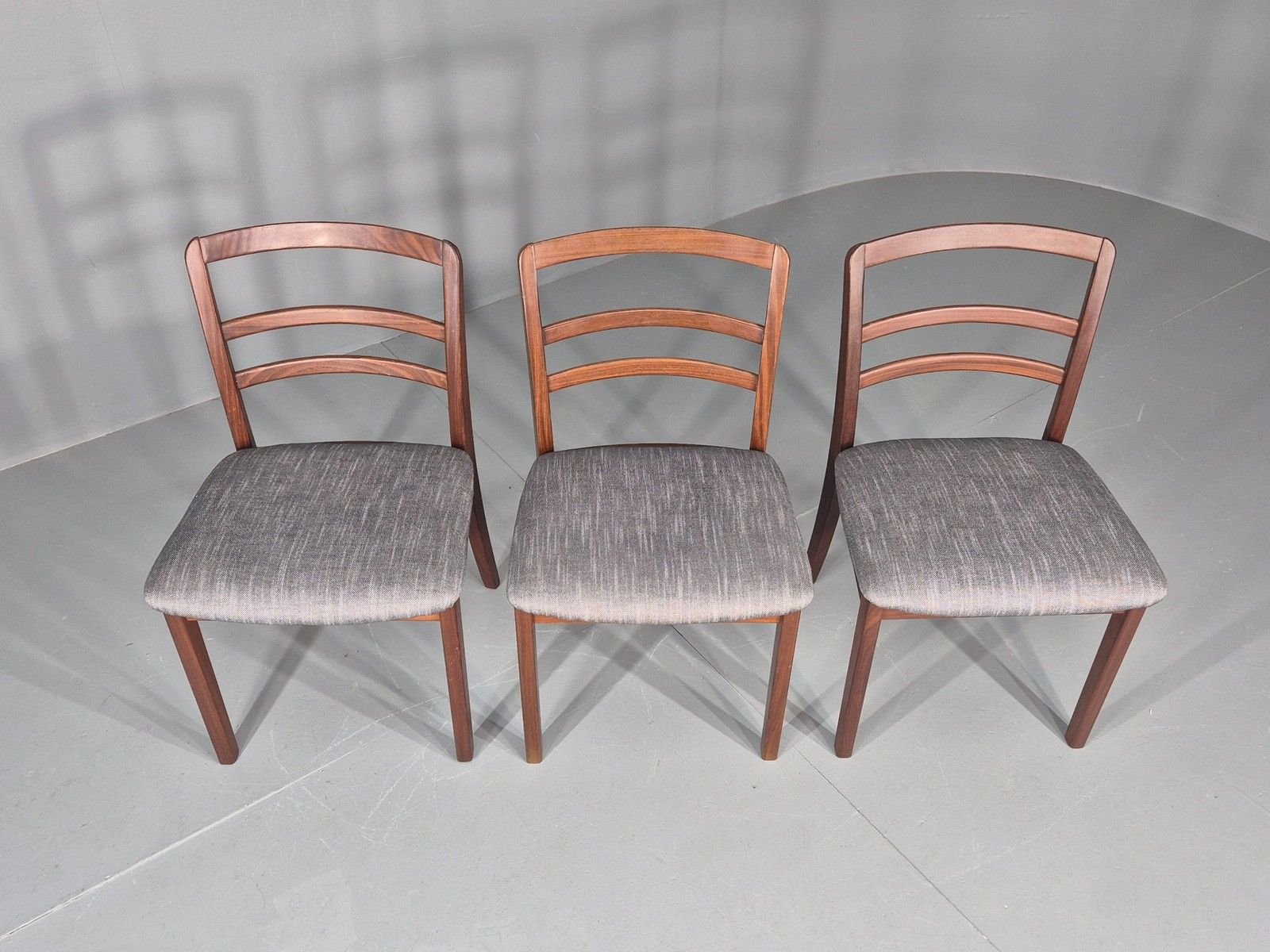 180.0 3 G Plan Dining Chairs Teak Frame New Upholstery 1980s Retro  Eb11760 photo