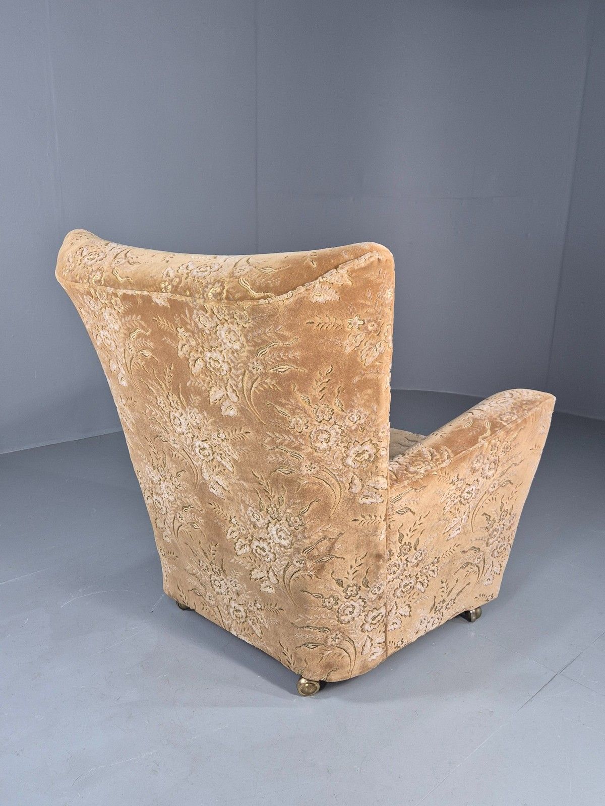 Vintage Lounge Chair 1960s Retro Minty Floral Wingback Eb11846 photo vinterior